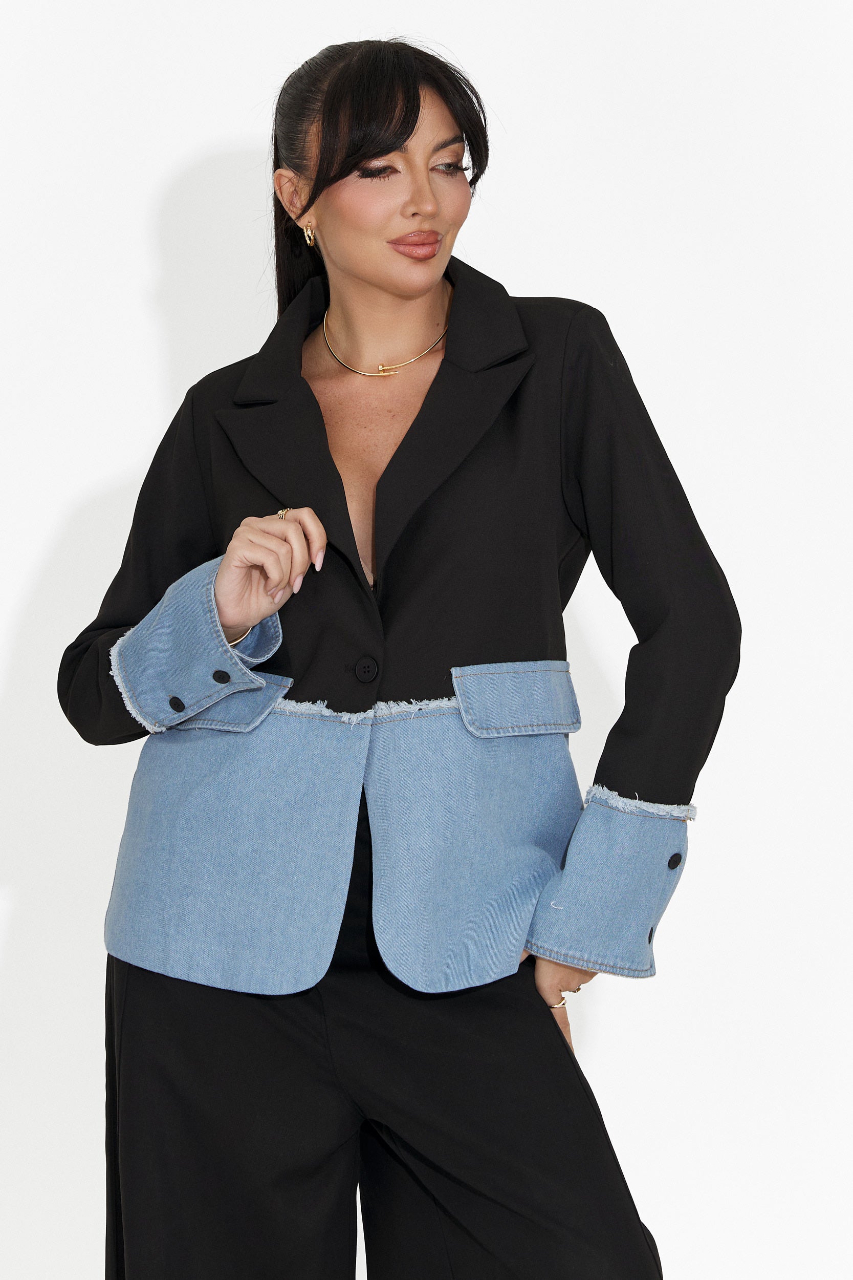 Sacou dama elegant negru Samiria Bogas