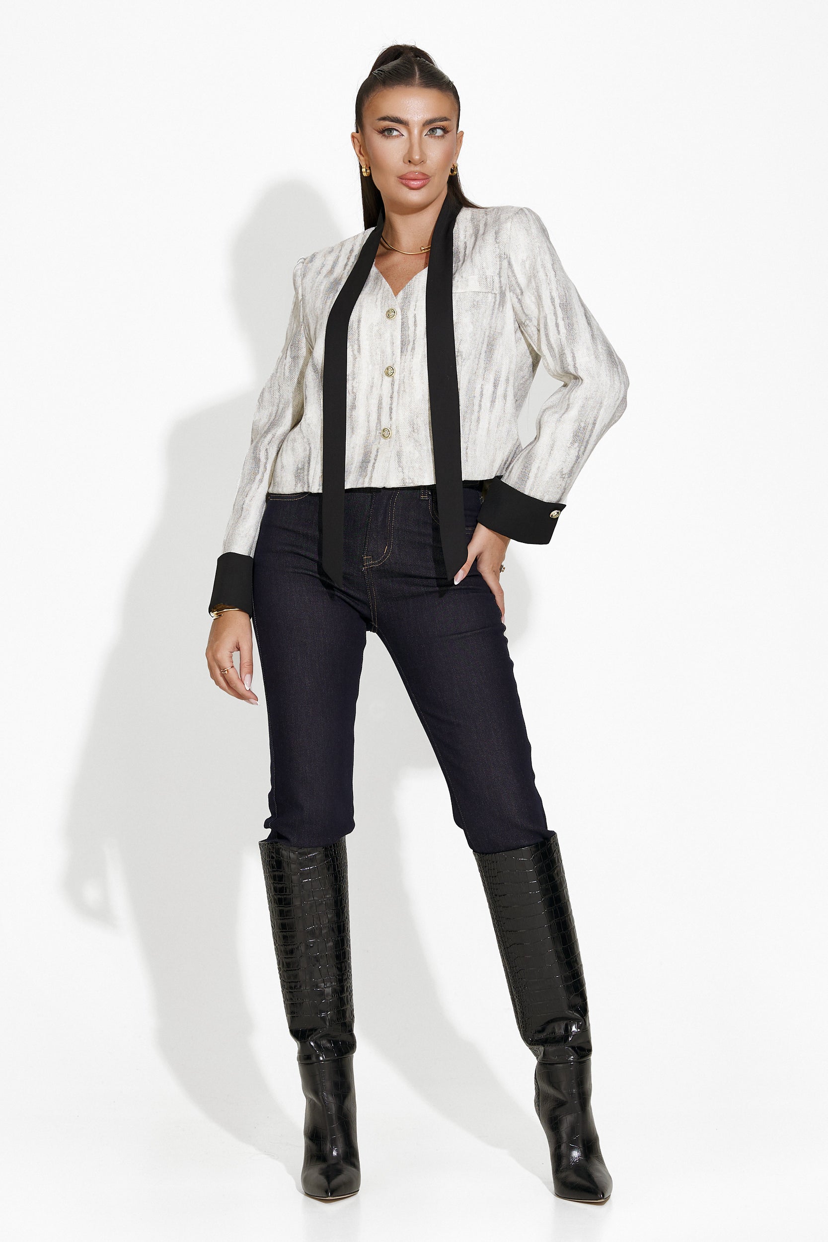 Sacou dama elegant negru Sudera Bogas