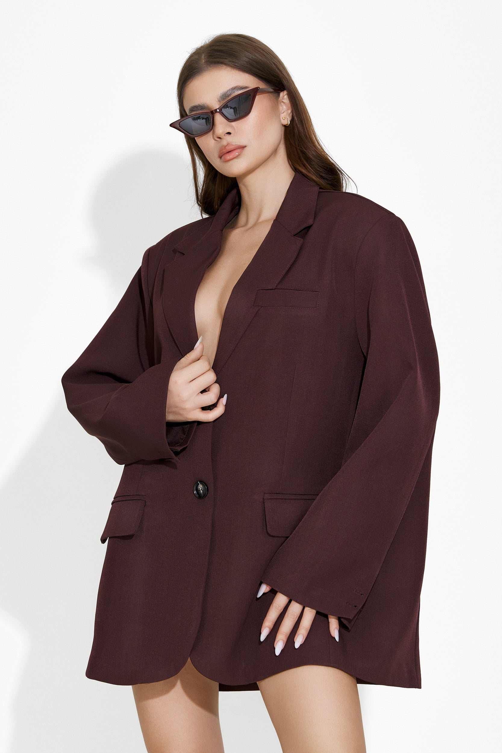 Sacou dama elegant burgundy Damira Bogas
