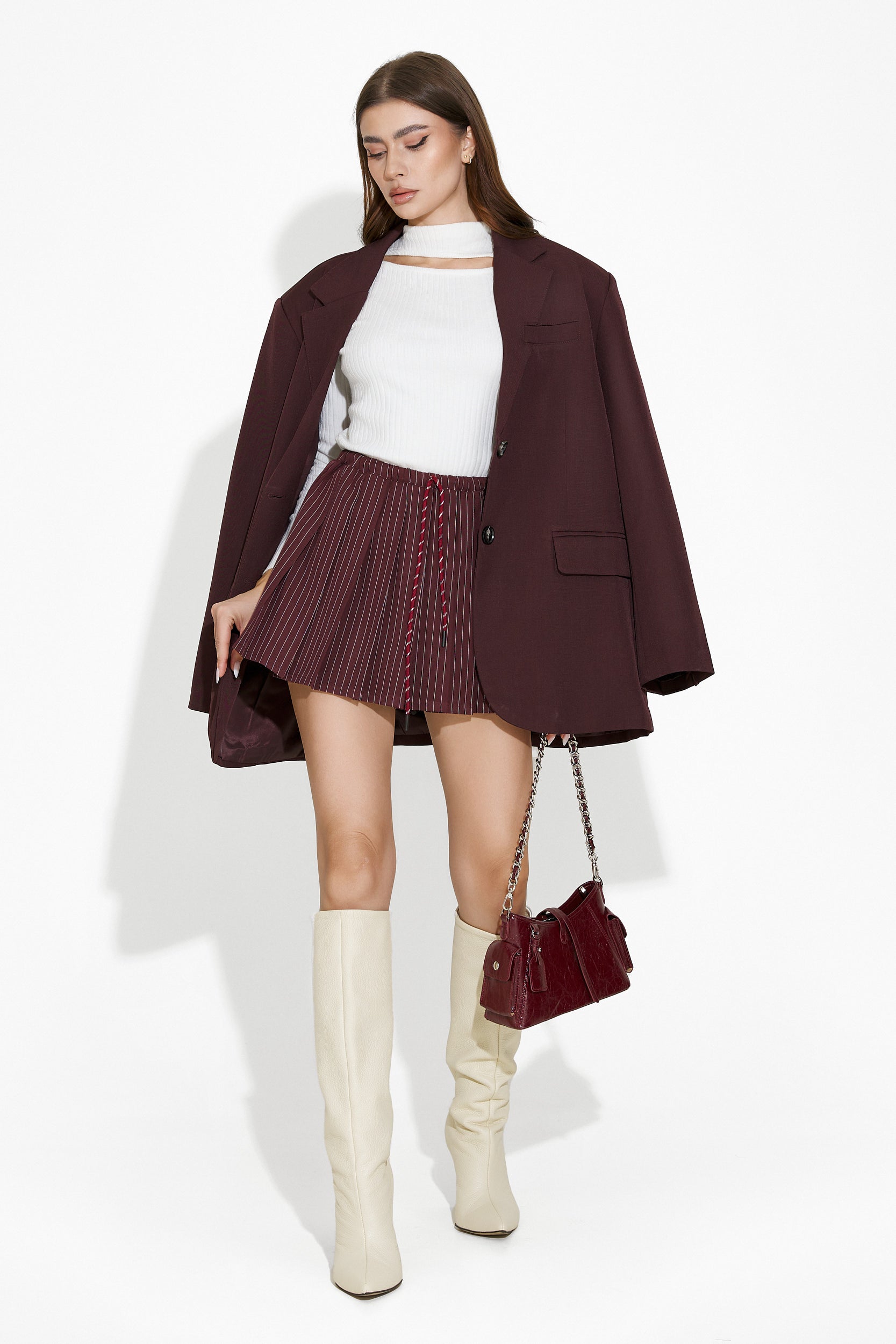 Sacou dama elegant burgundy Damira Bogas