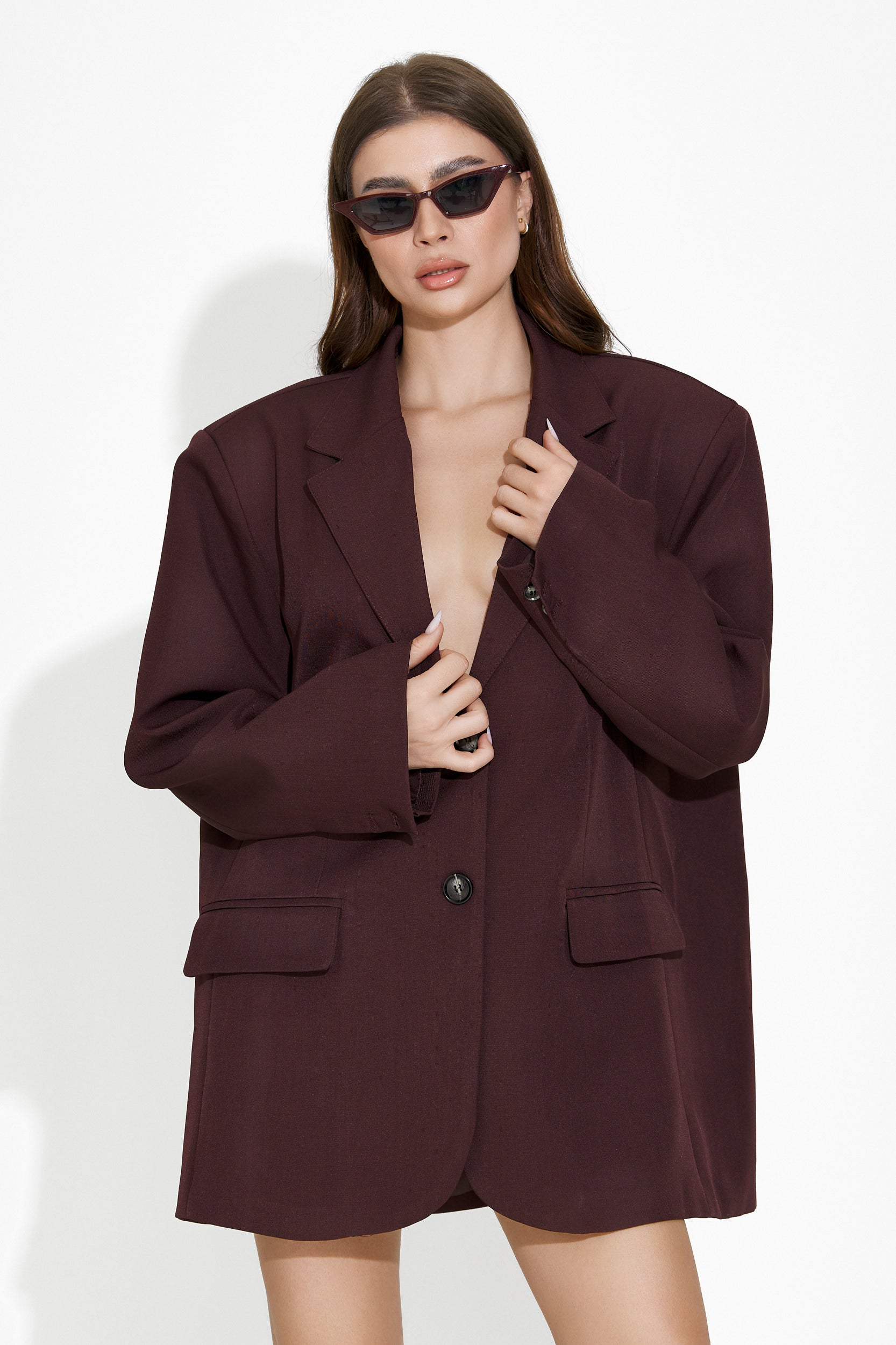Sacou dama elegant burgundy Damira Bogas