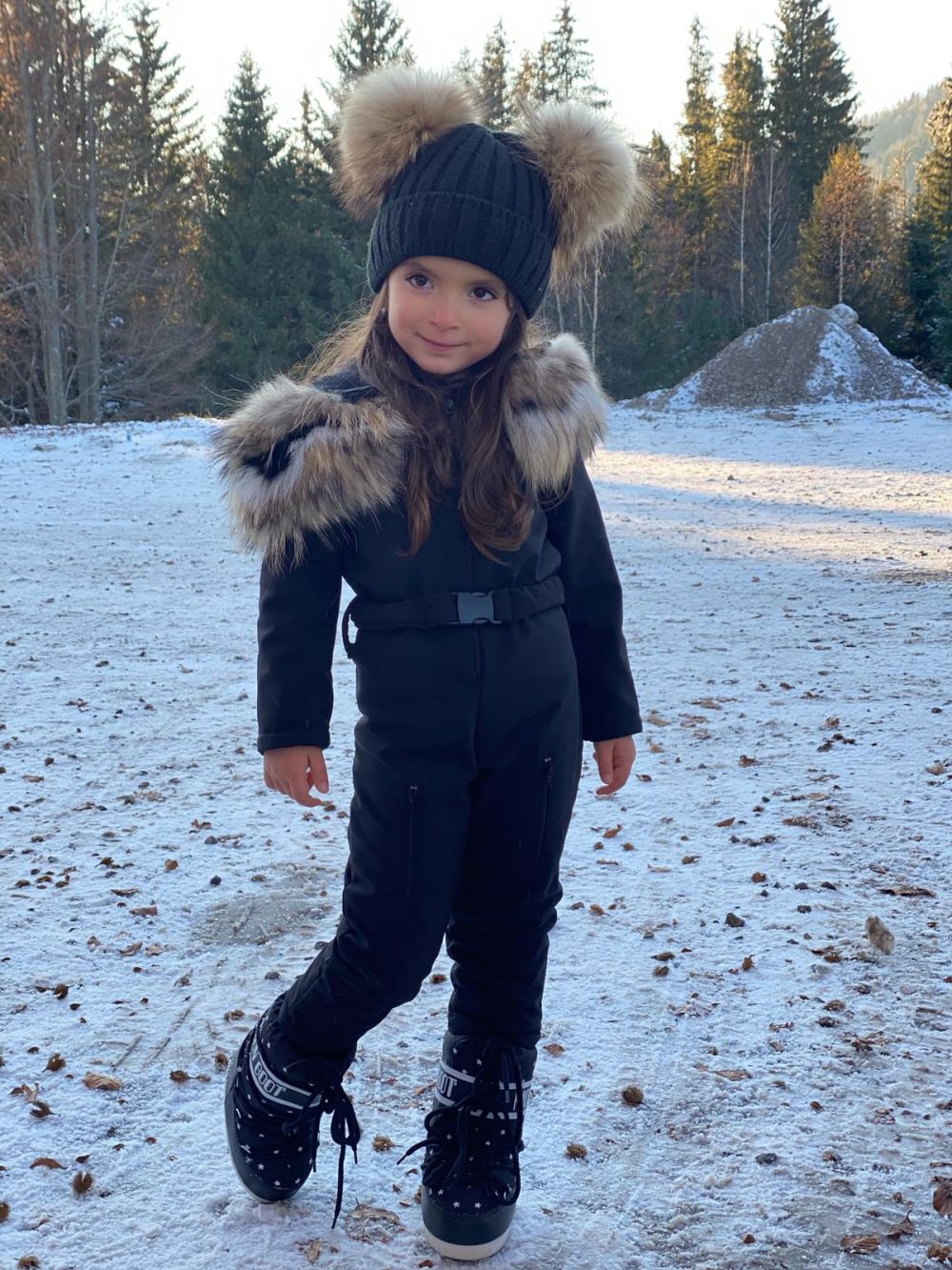 Beverry Kids Bogas black children's ski overalls