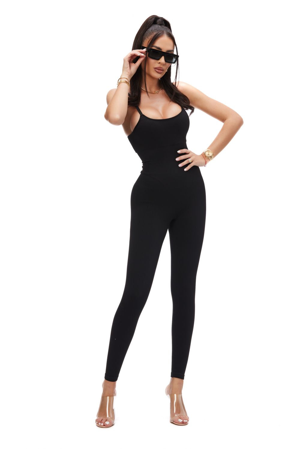 Ladies' casual black modeling jumpsuit Simplisima Bogas