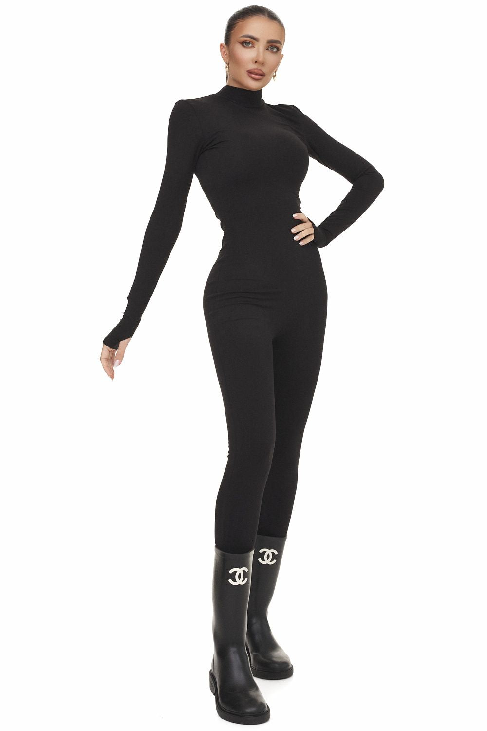Salopeta dama casual neagra Rezely Bogas