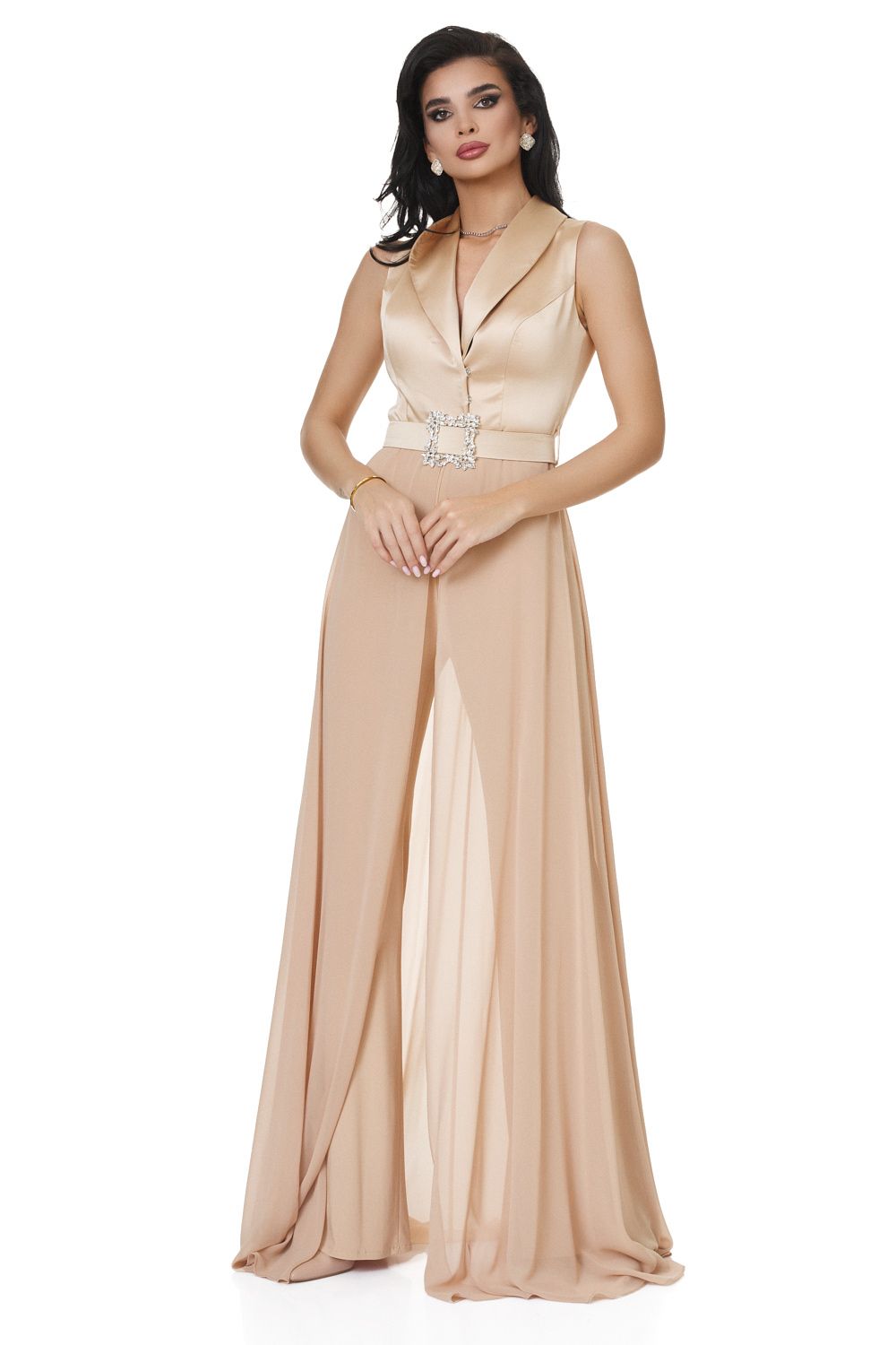 Ladies elegant beige overalls Gidisa Bogas