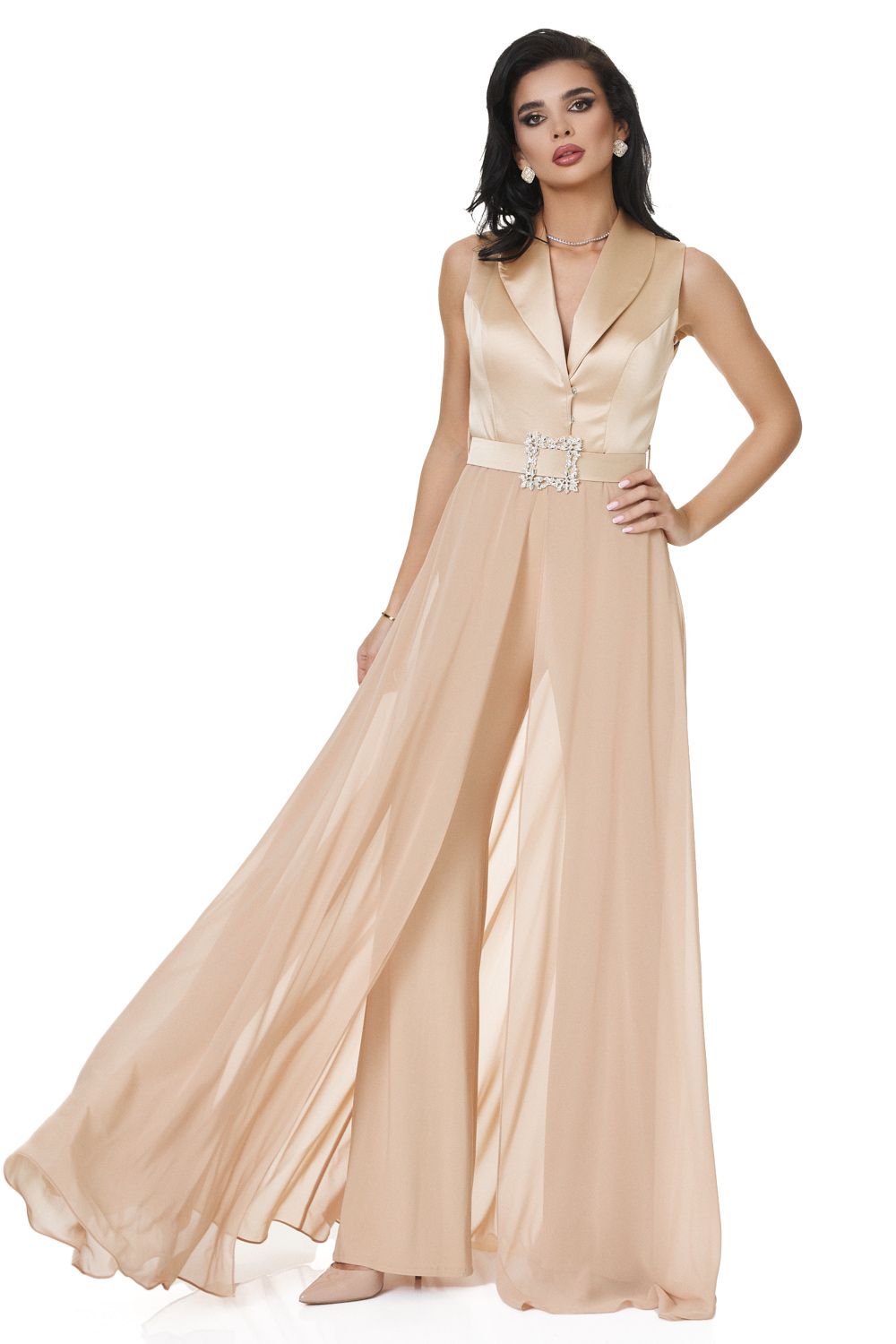 Ladies elegant beige overalls Gidisa Bogas