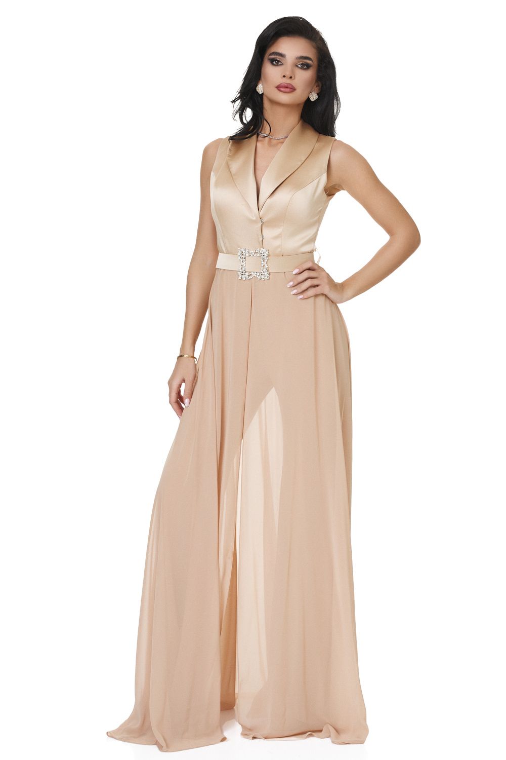 Ladies elegant beige overalls Gidisa Bogas