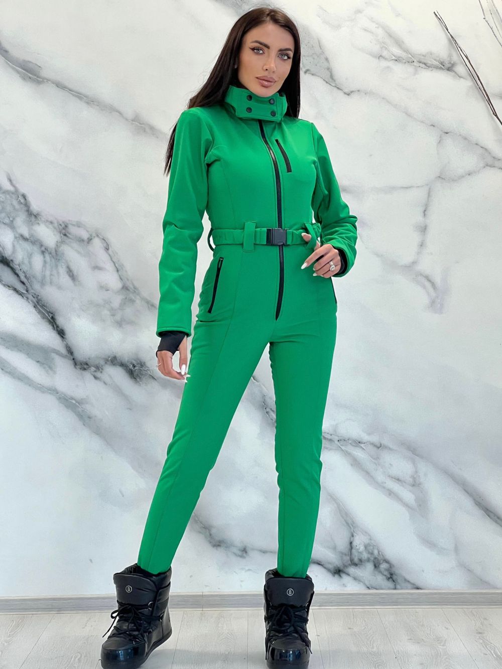 Salopeta ski casual verde inchis Anodys Bogas