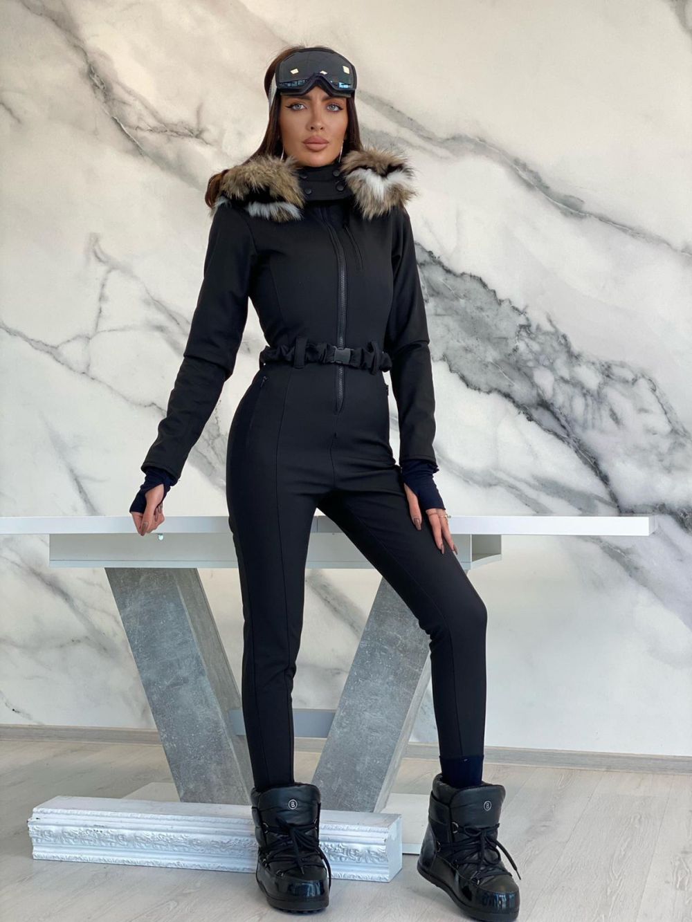 Sydona Bogas black casual ski overalls