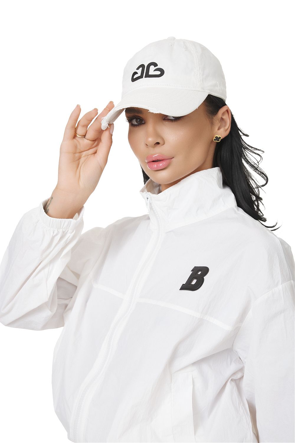 Ladies' casual white Wisconsin Bogas cap