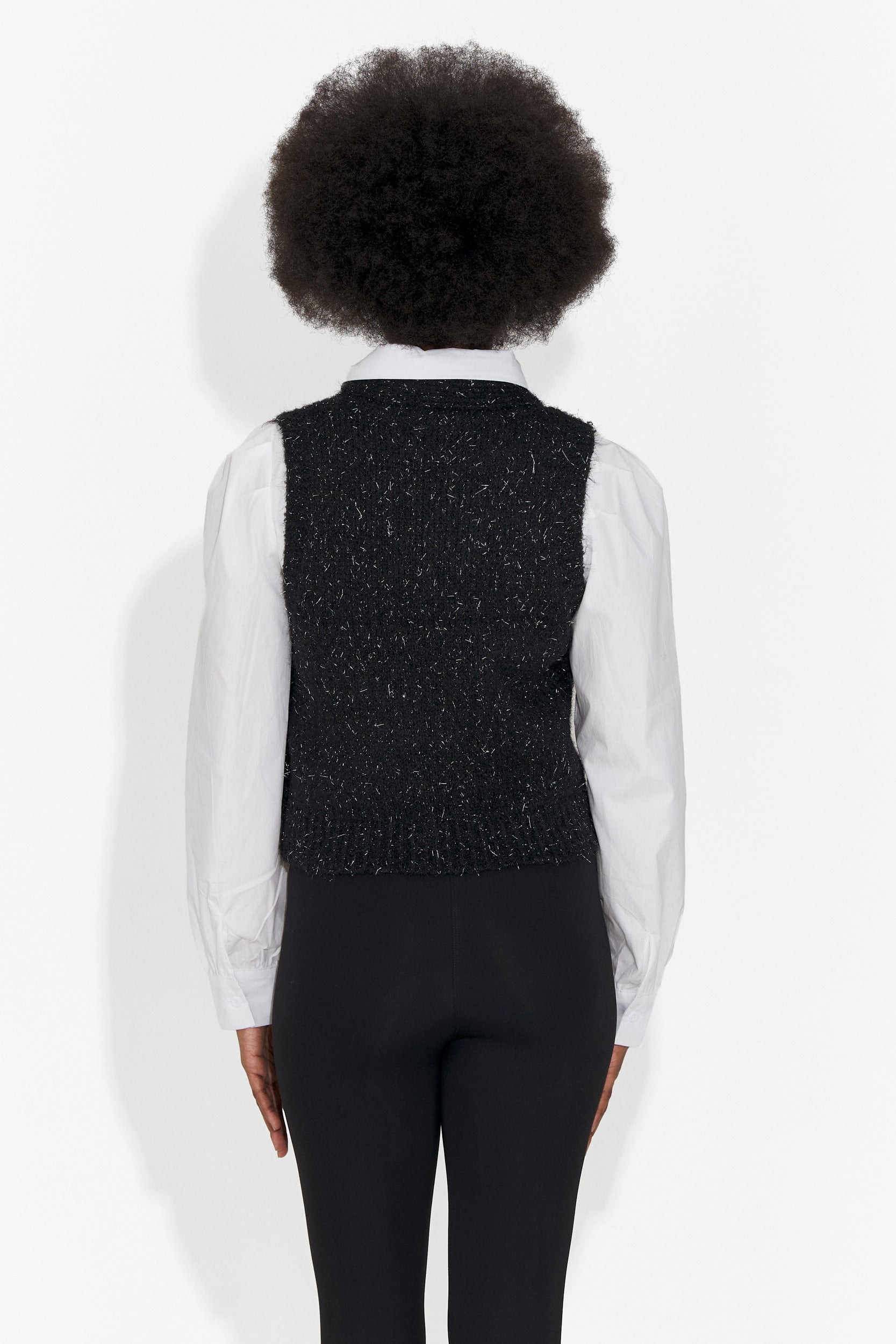 Set 3 piese camasa + vesta + cravata negru Izaura Bogas