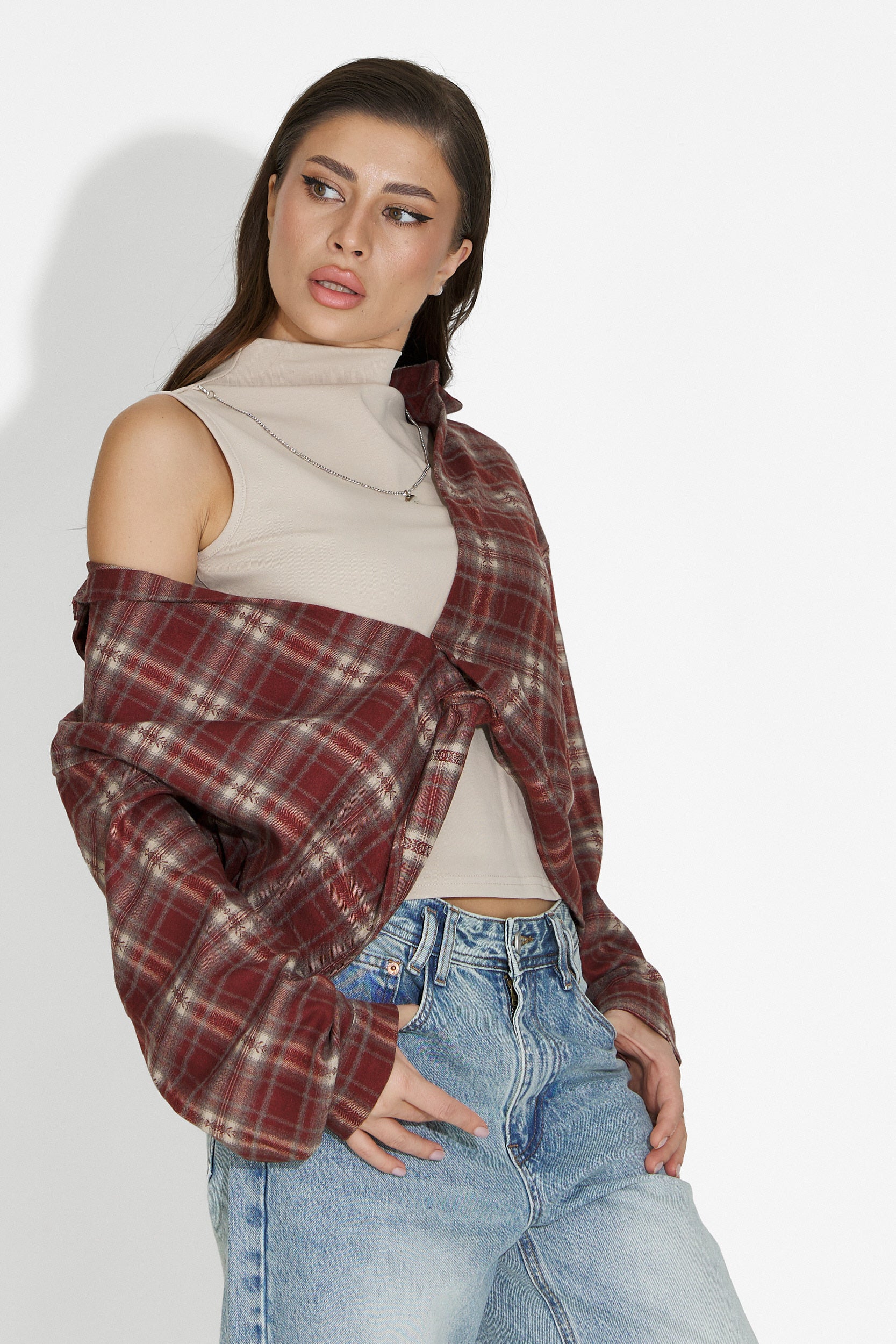 Set camasa dama + maiou burgundy Noielia Bogas