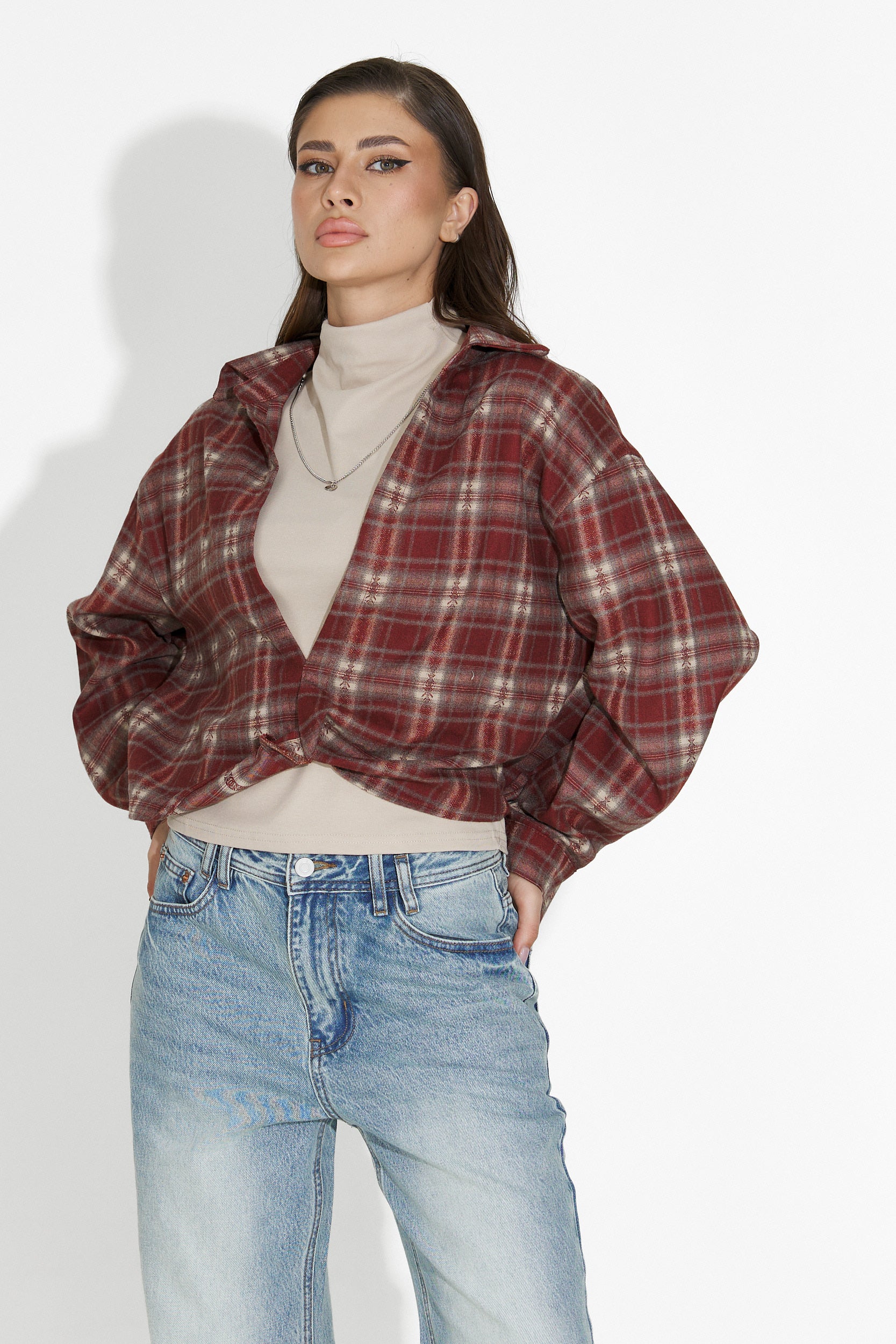 Set camasa dama + maiou burgundy Noielia Bogas