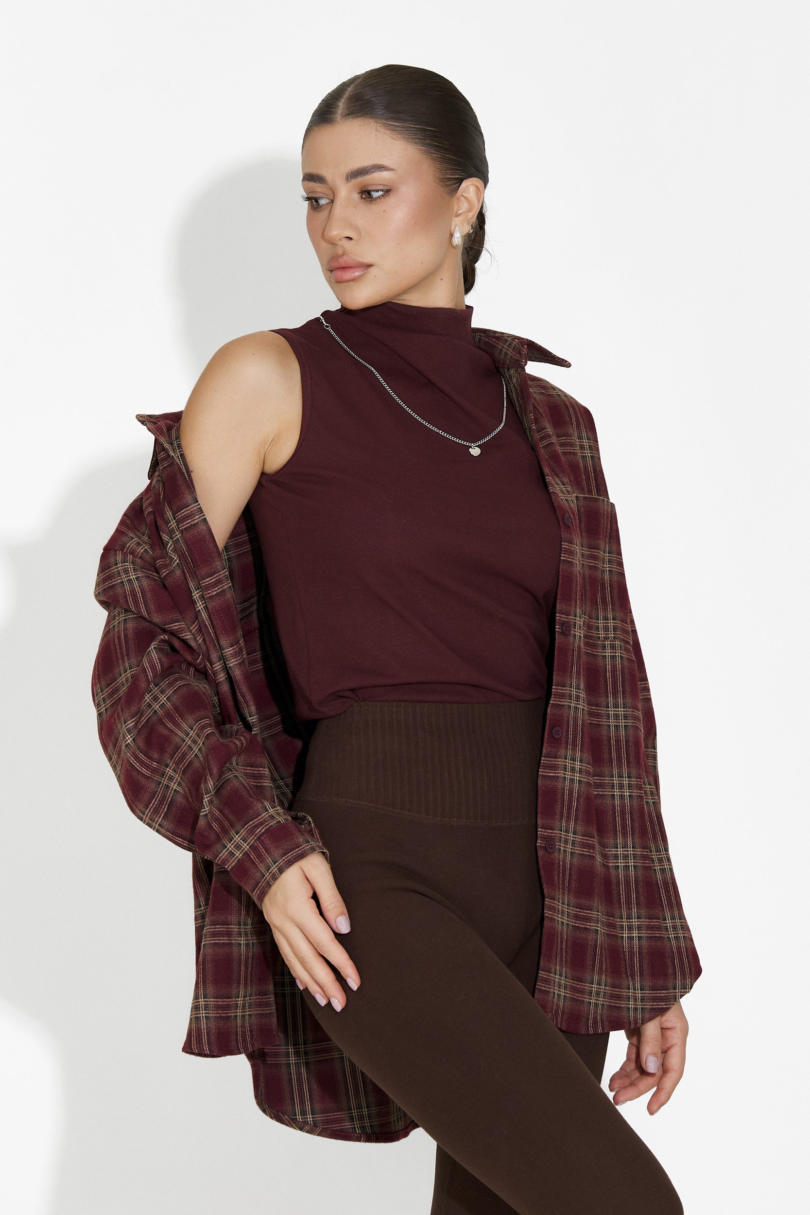 Set dama camasa + maiou burgundy Arlete Bogas