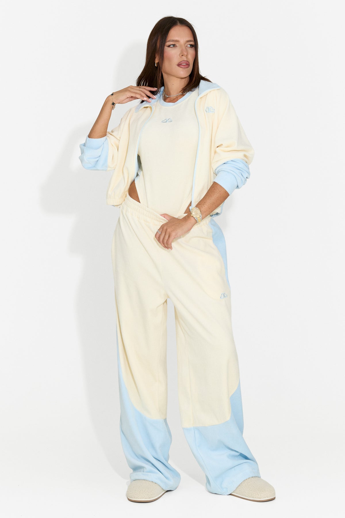 Trening dama casual 3 piese crem Velydvieria Bogas