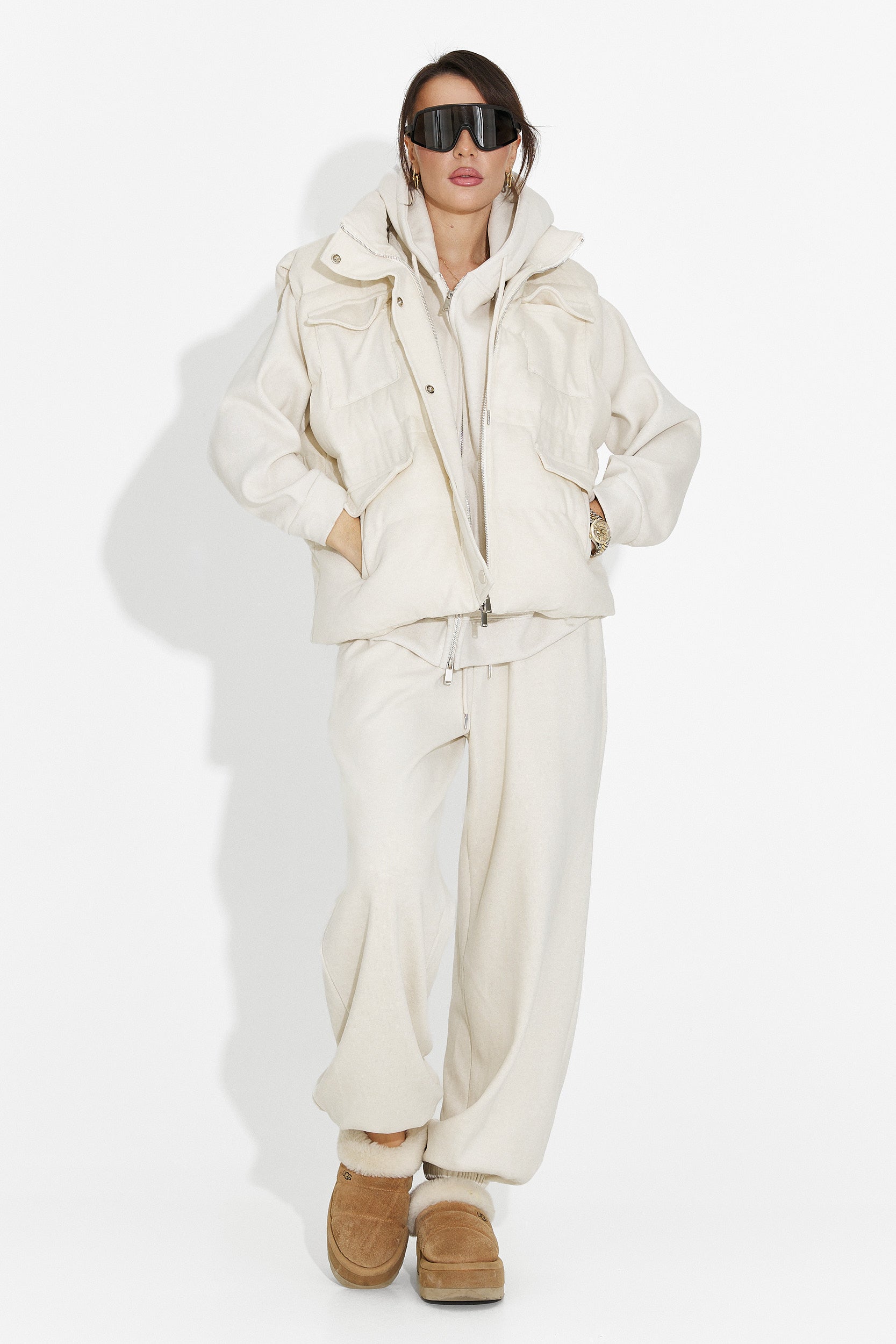 Women's casual beige tracksuit Chester Bogas