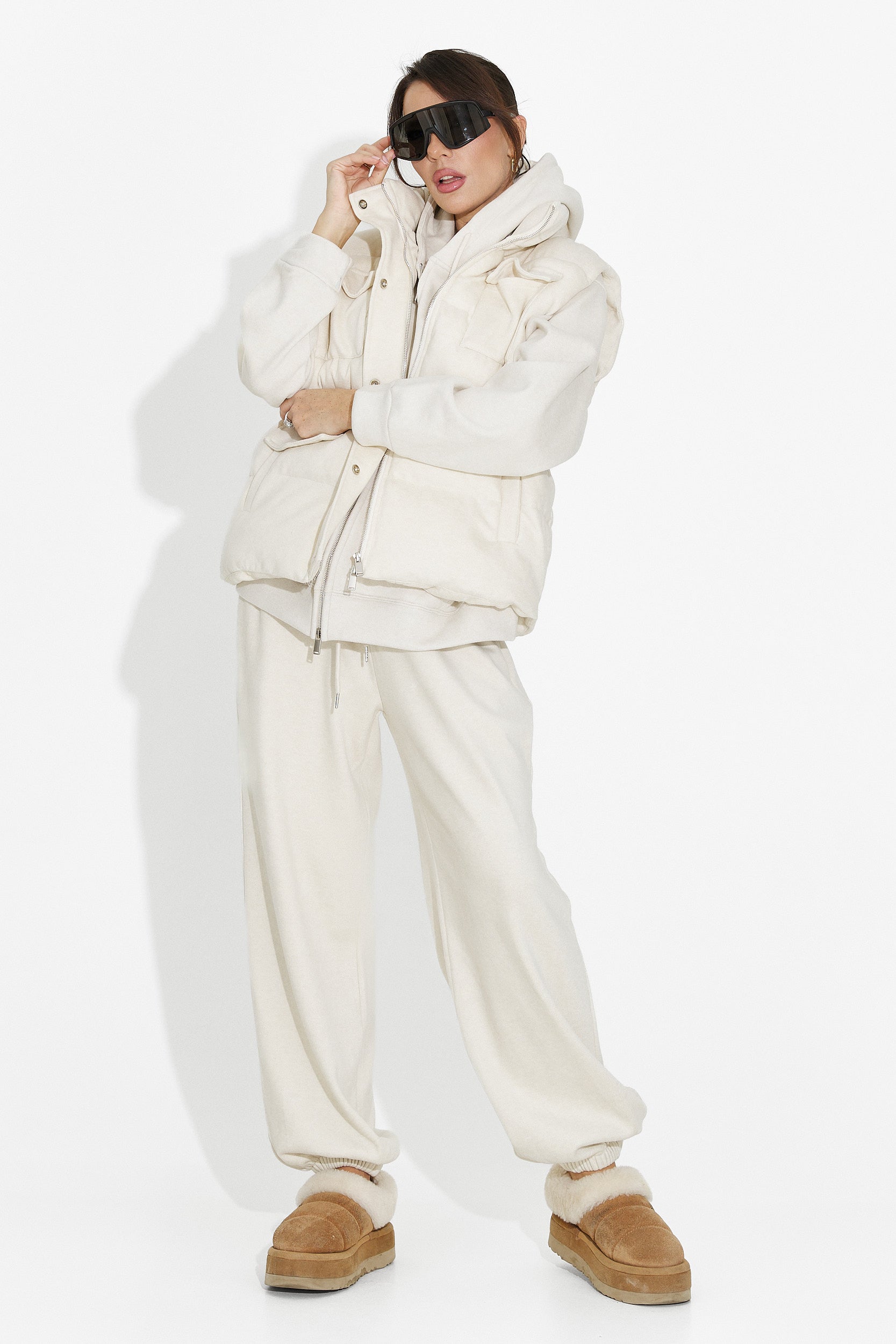Women's casual beige tracksuit Chester Bogas