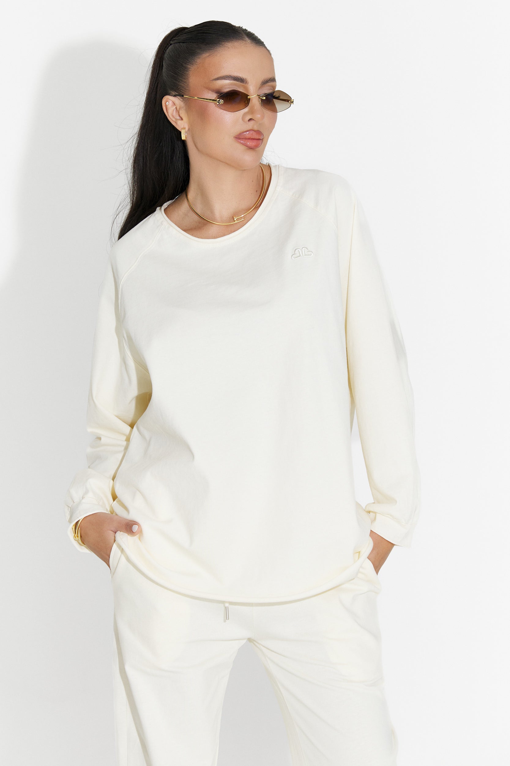 Women's casual beige tracksuit Clavira Bogas
