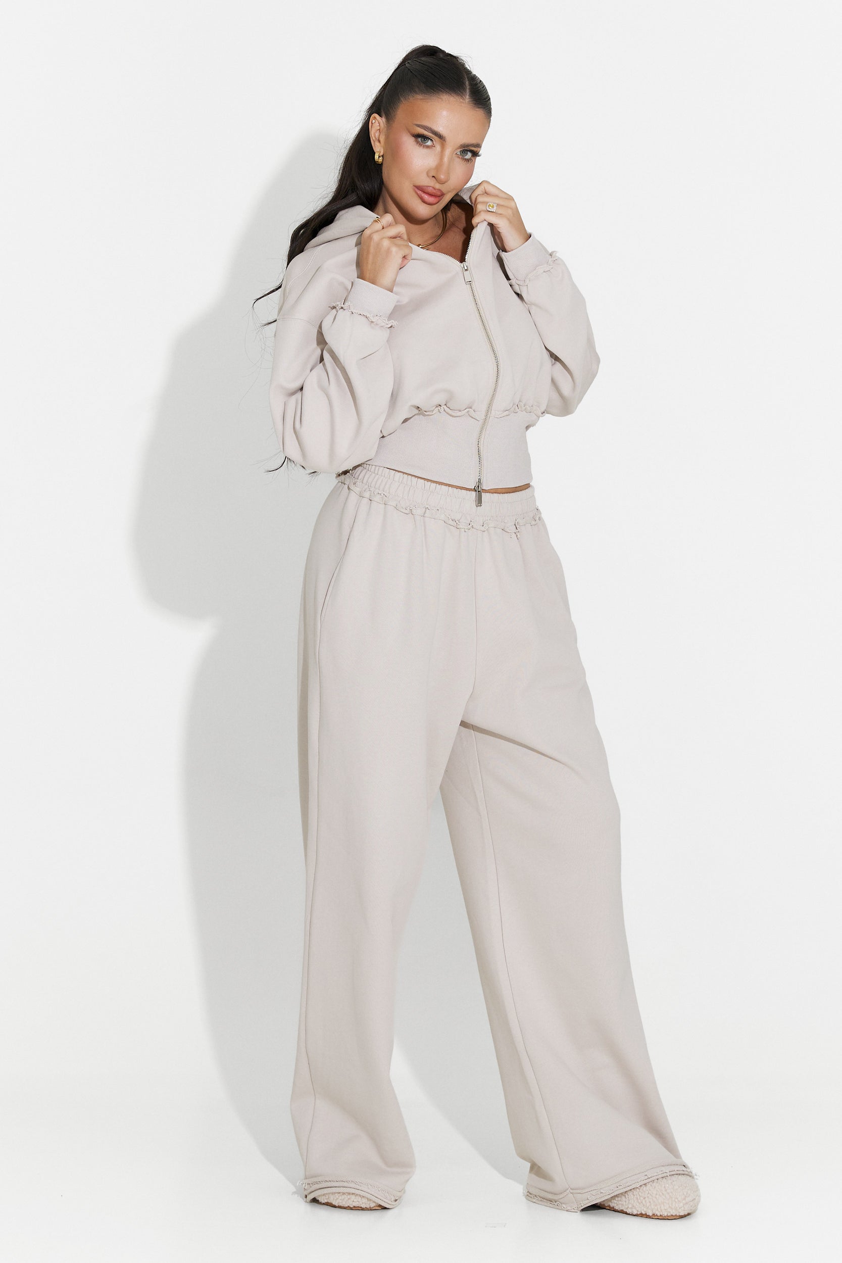 Women's casual tracksuit greige Seloria Bogas