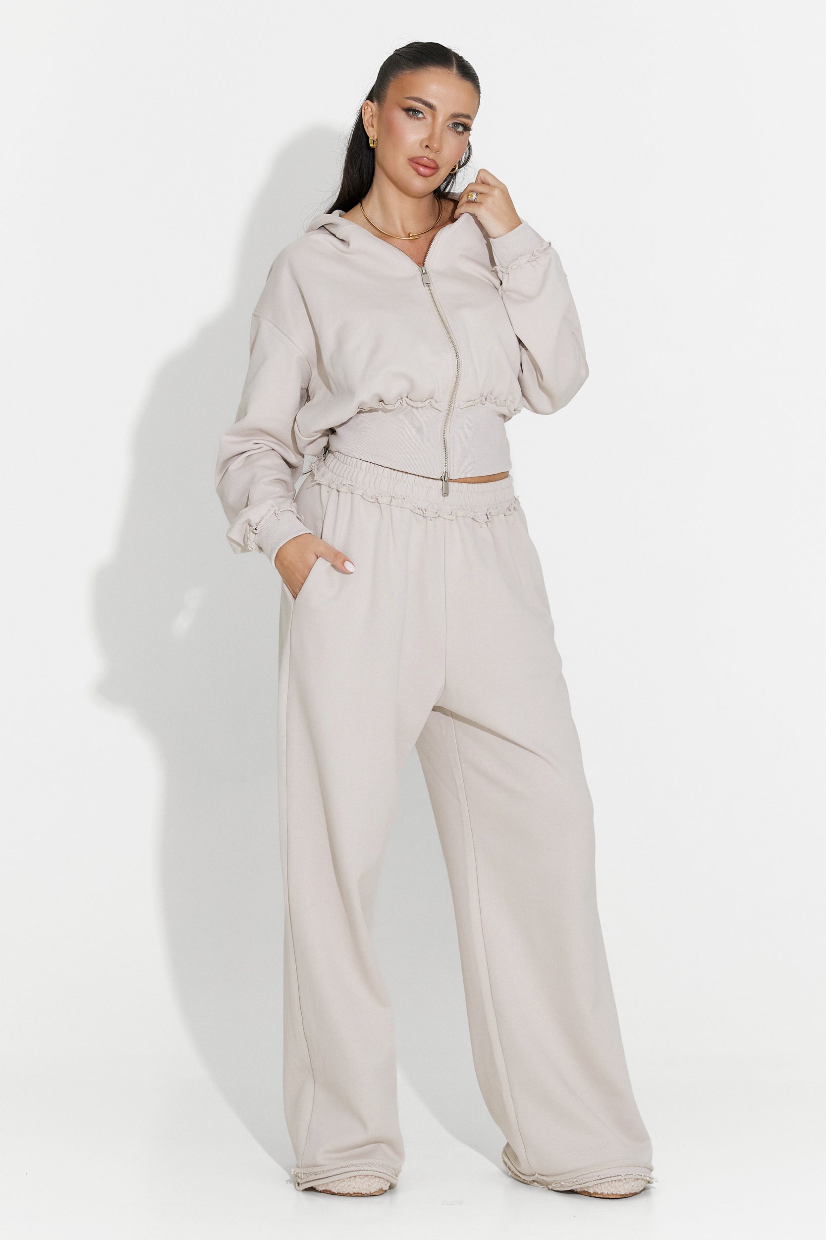 Women's casual tracksuit greige Seloria Bogas