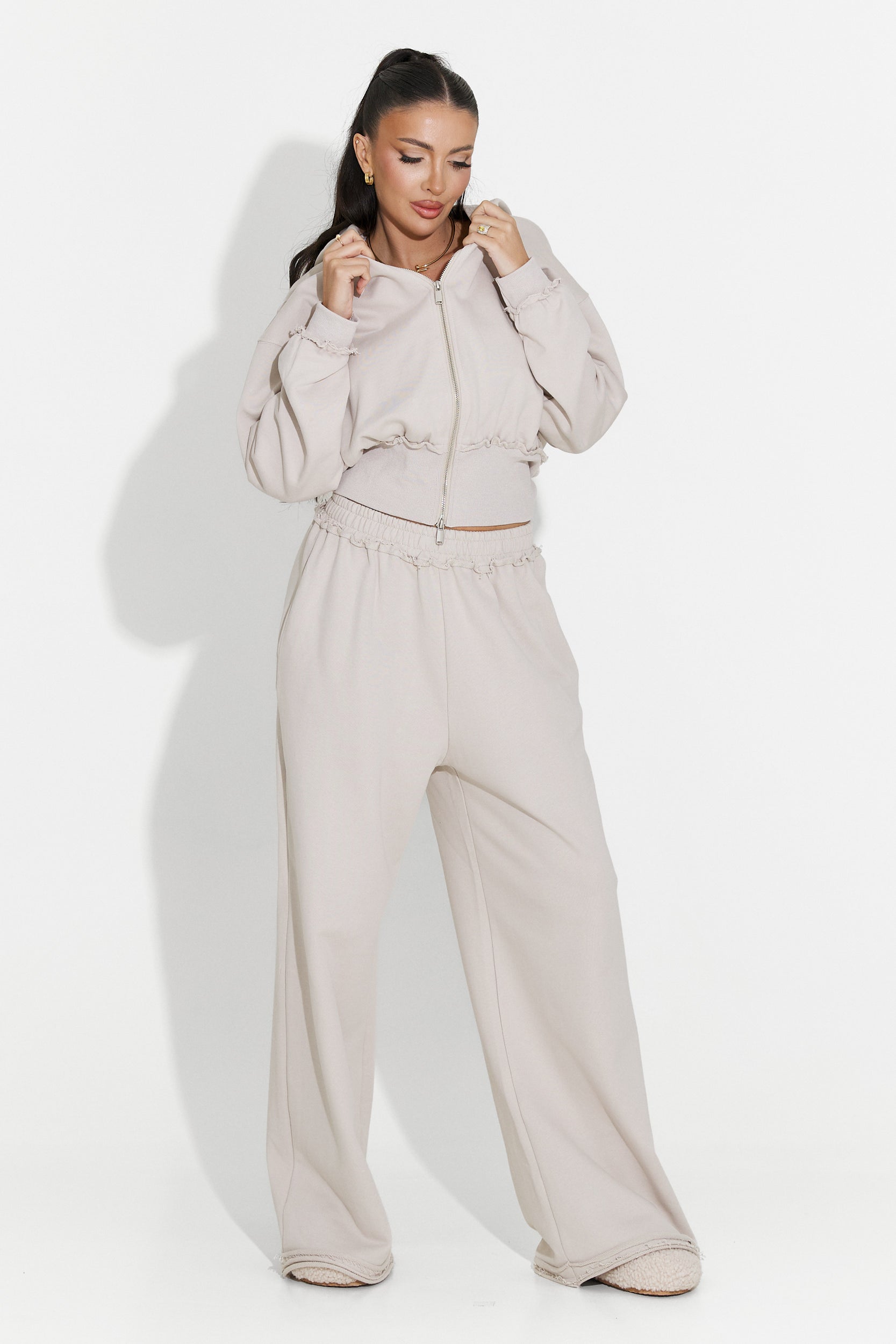 Women's casual tracksuit greige Seloria Bogas