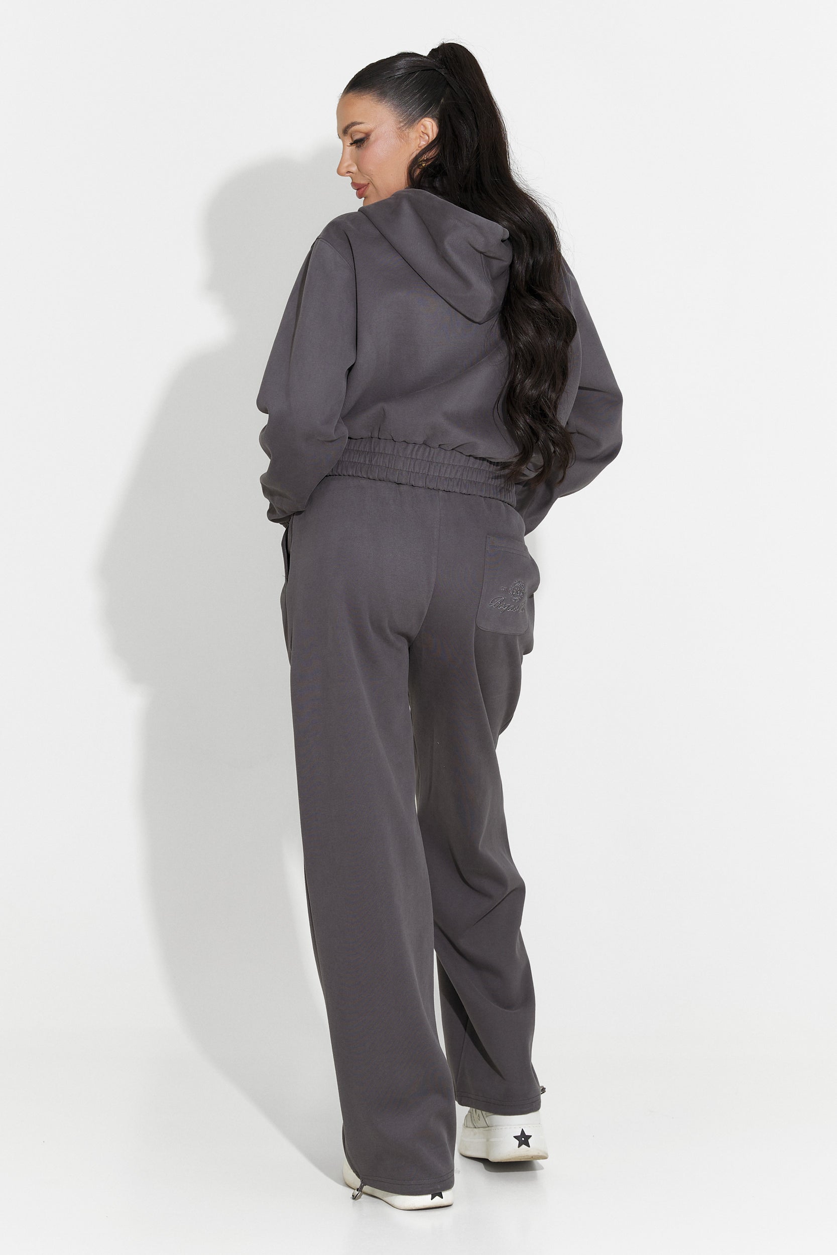 Dark Grey Casual Women's Tracksuit Lorisea Bogas