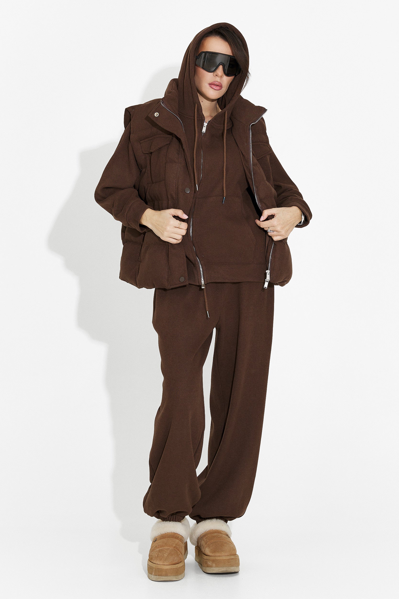 Women's casual brown tracksuit Chester Bogas