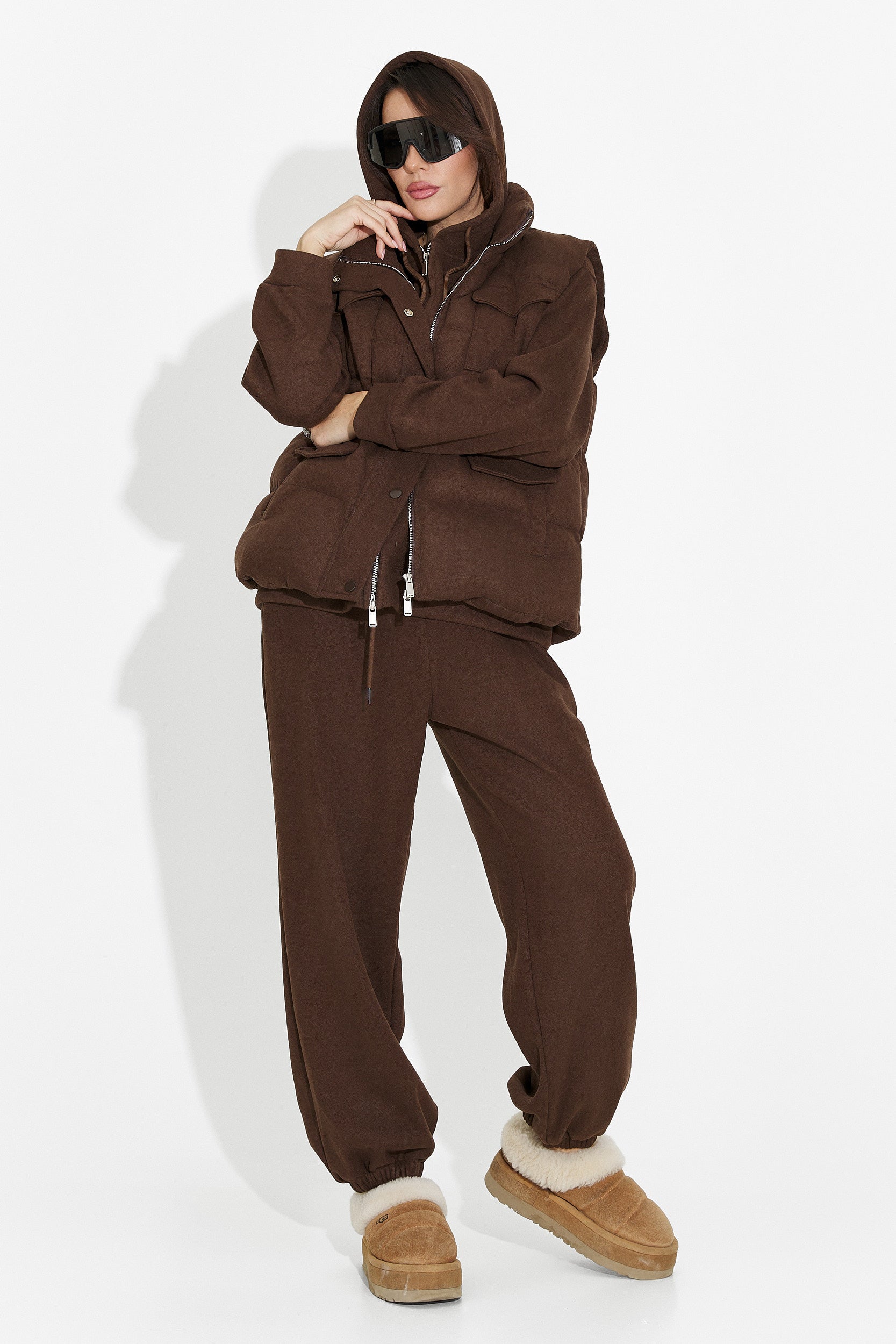 Women's casual brown tracksuit Chester Bogas