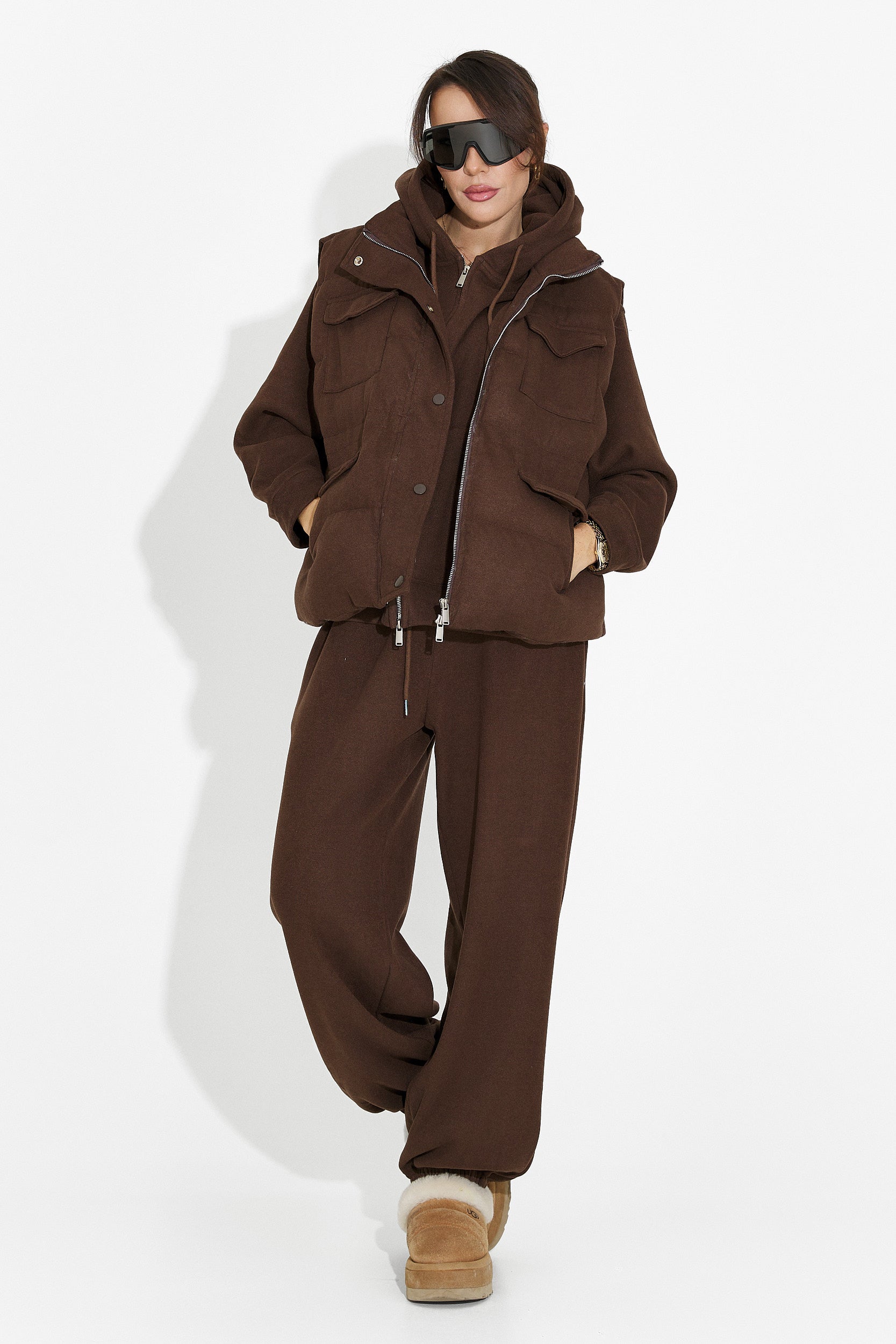 Women's casual brown tracksuit Chester Bogas