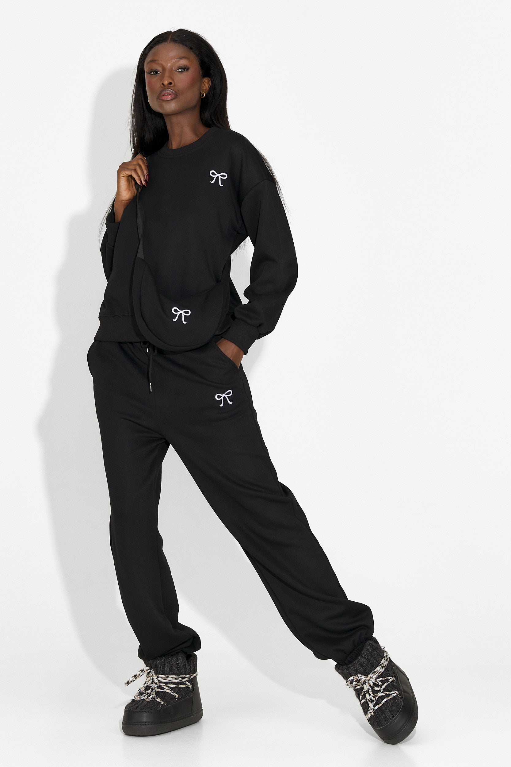 Trening dama casual negru Serelis Bogas