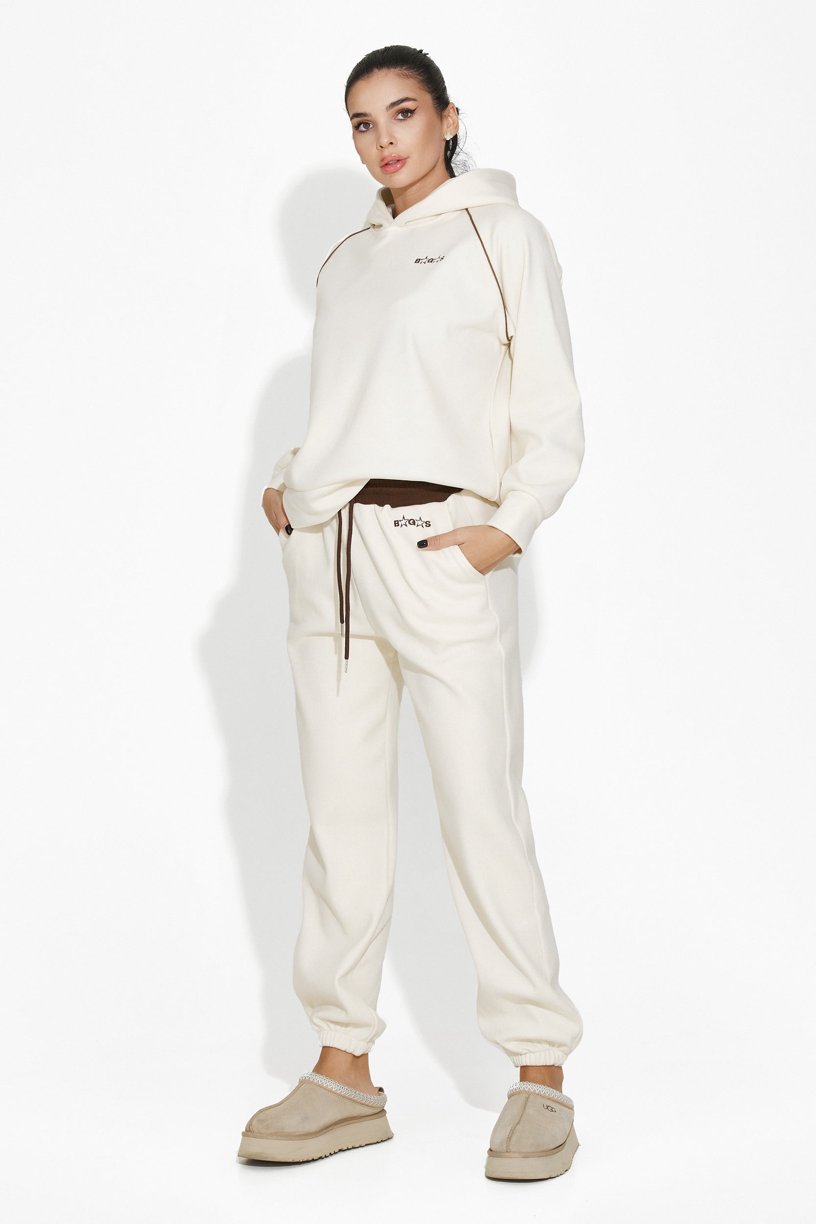 Trening dama casual + vesta bej Sherika Bogas