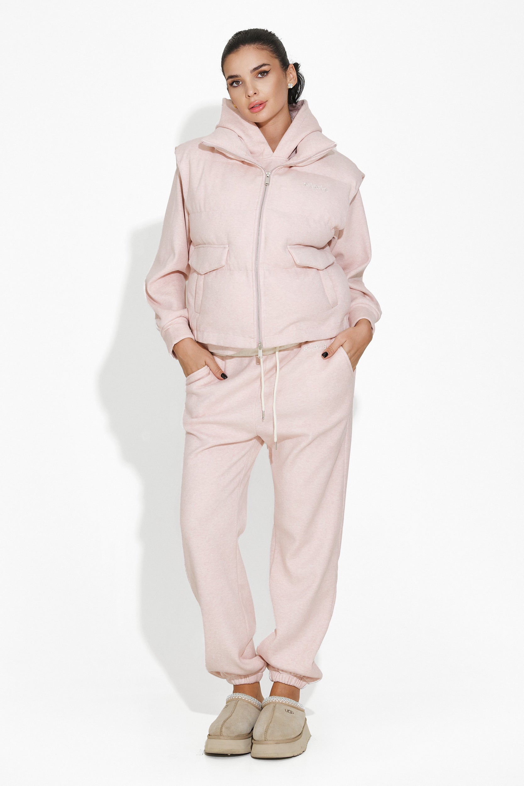 Trening dama casual + vesta roz Sherika Bogas