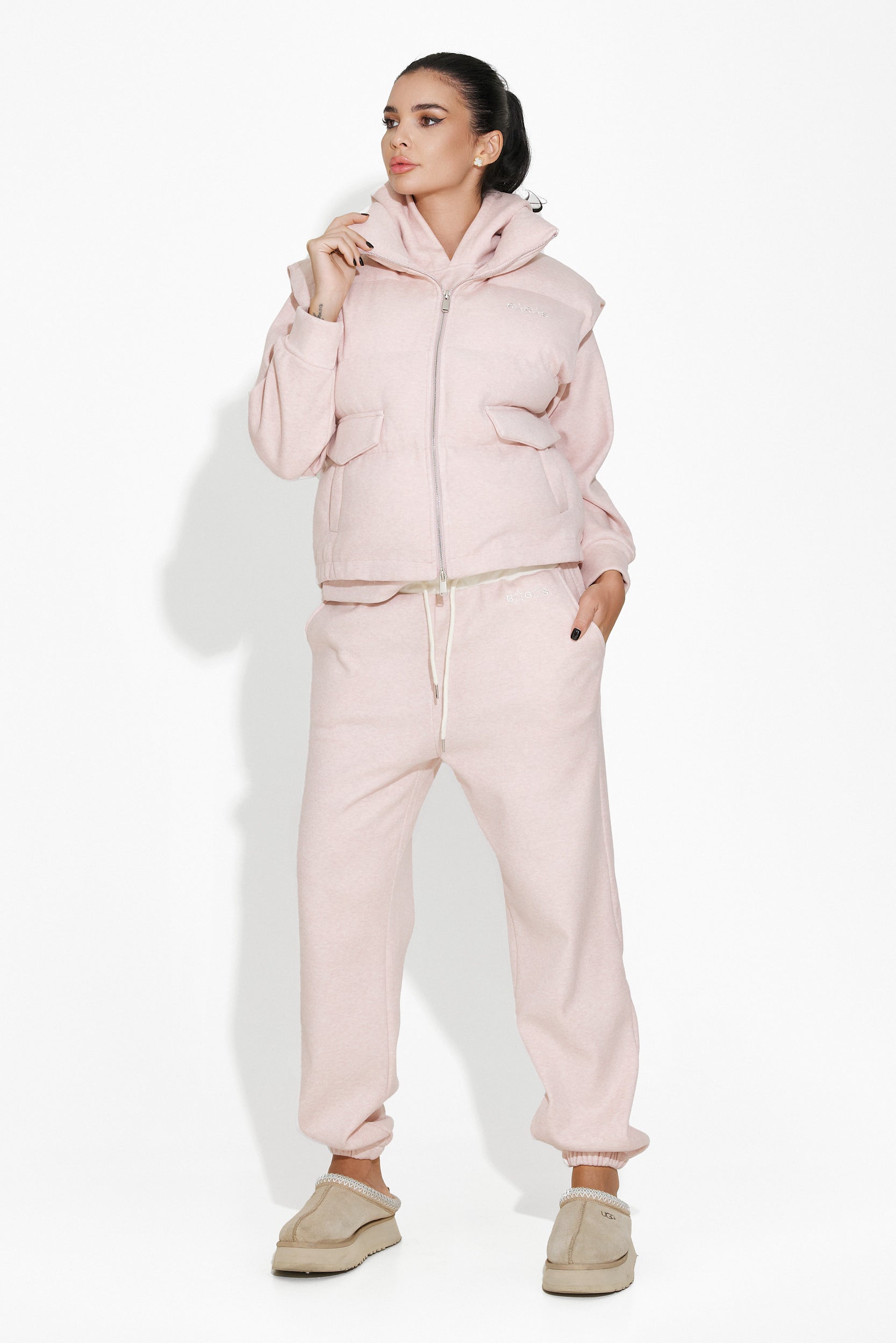 Trening dama casual + vesta roz Sherika Bogas