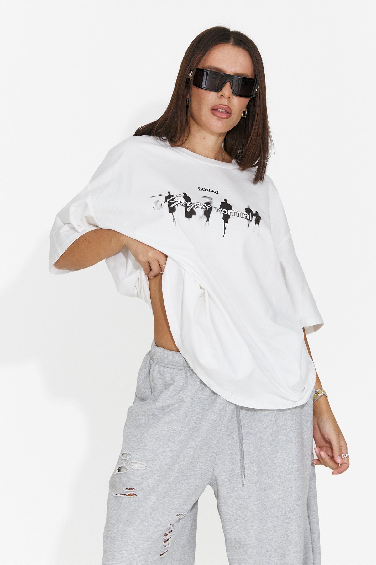 Tricou casual alb Flyloroira Bogas