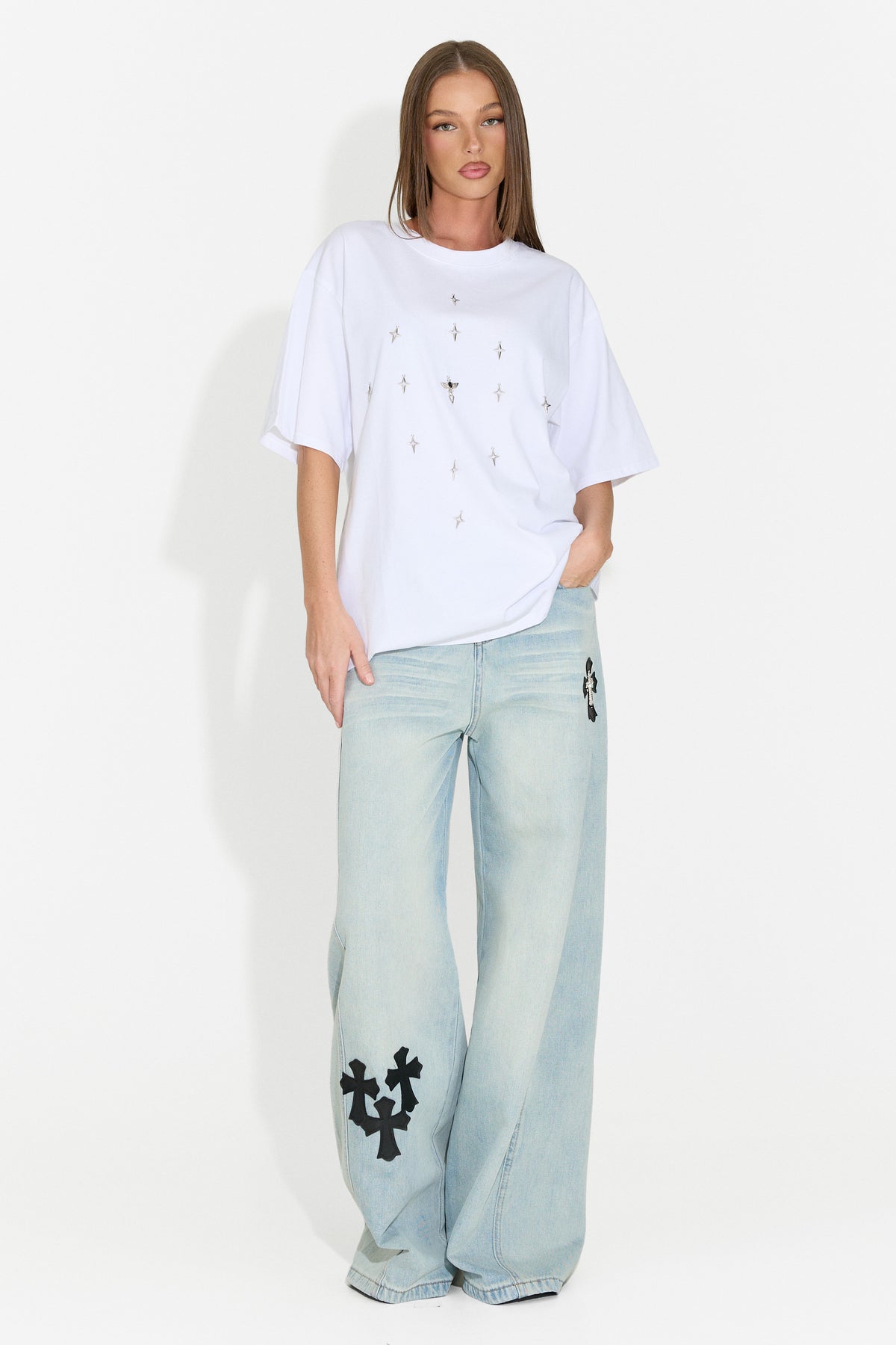 Tricou dama casual alb Analysis Bogas