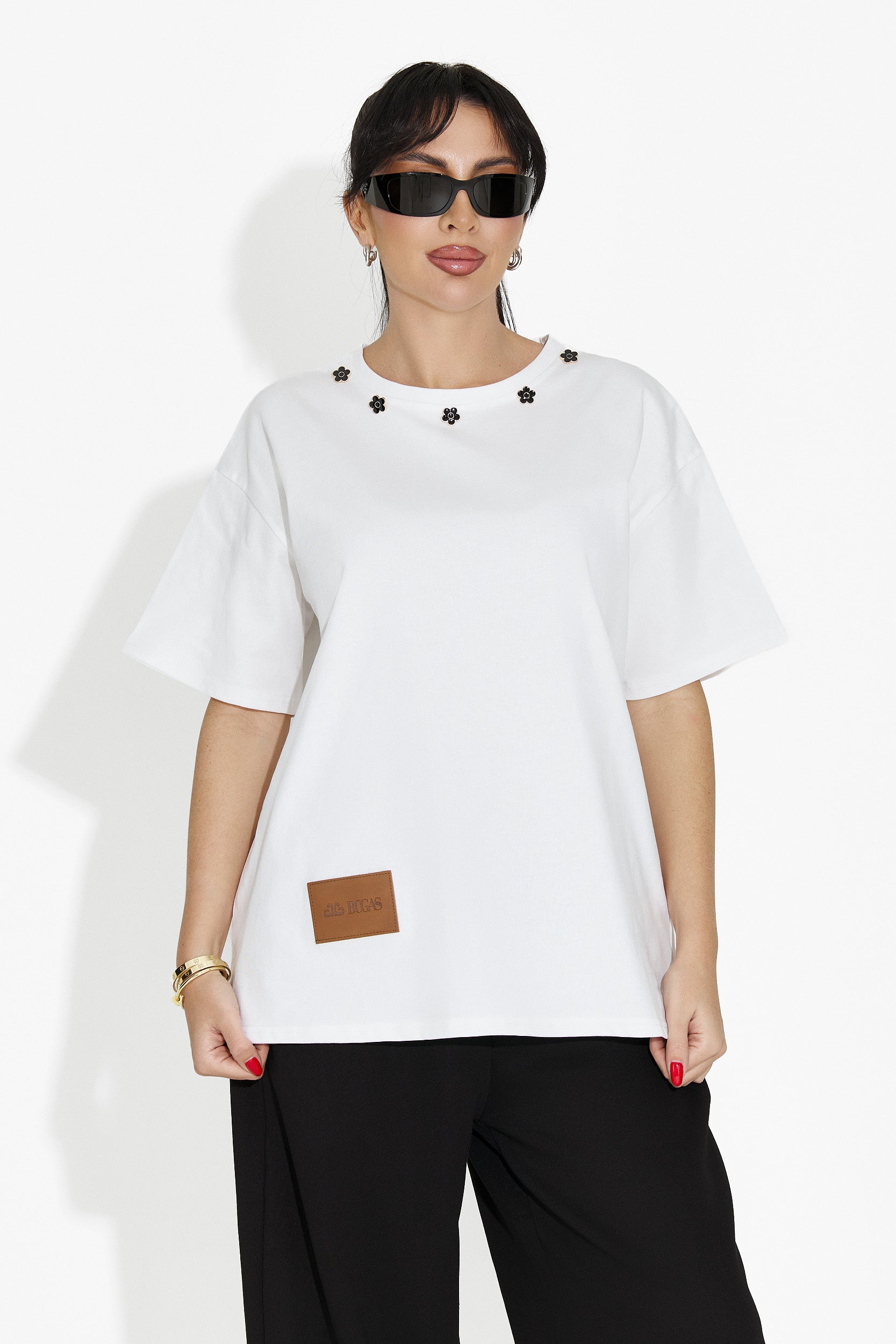 Tricou dama casual alb Arilea Bogas