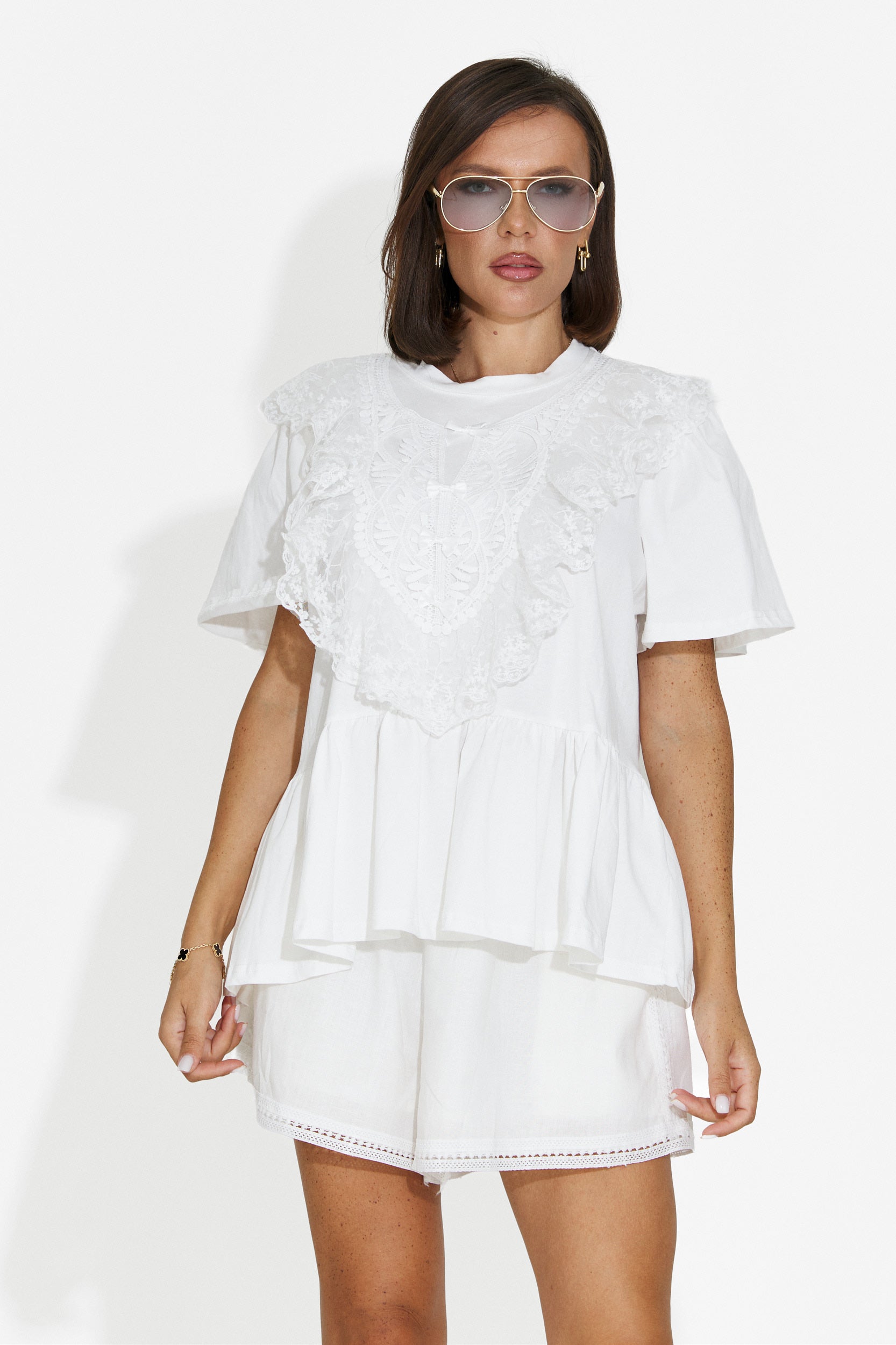 Tricou dama casual alb Besana Bogas