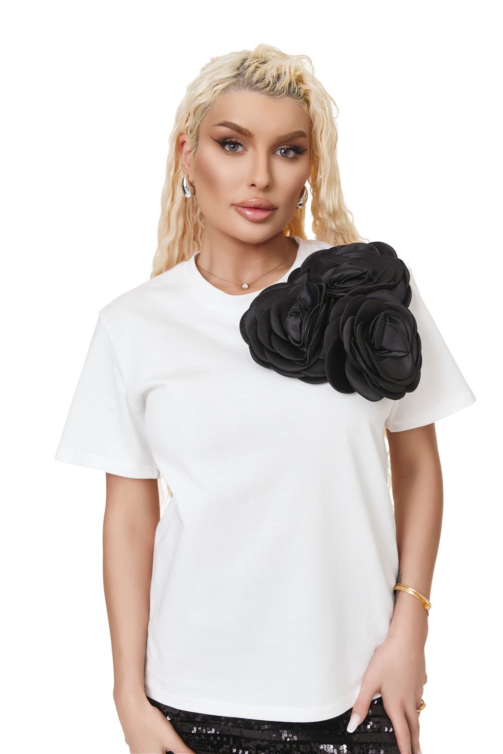 Tricou dama casual alb Colisa Bogas