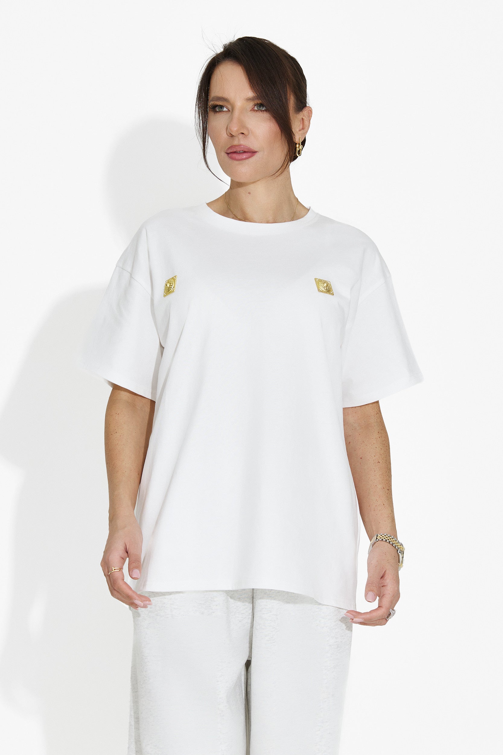 Women's casual white T-shirt Lunesa Bogas