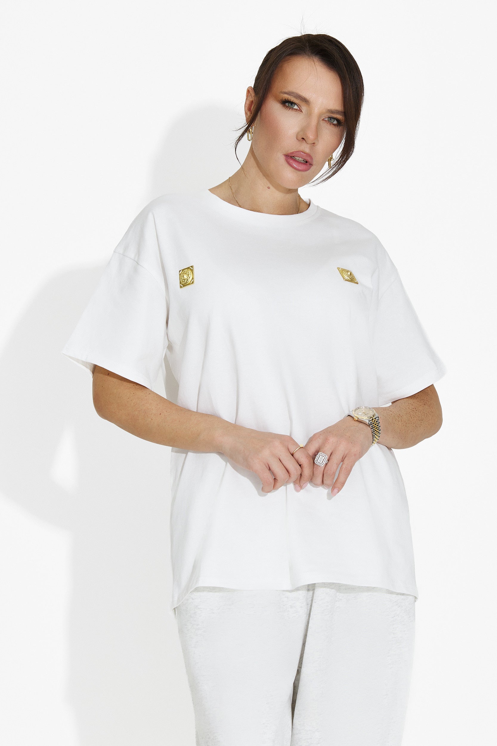 Women's casual white T-shirt Lunesa Bogas