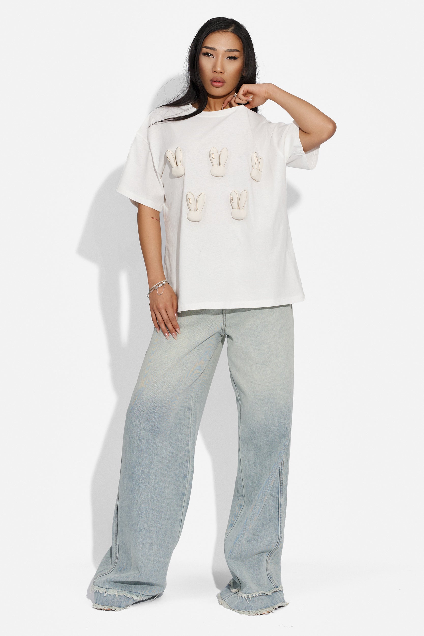 Tricou dama casual alb Monity Bogas