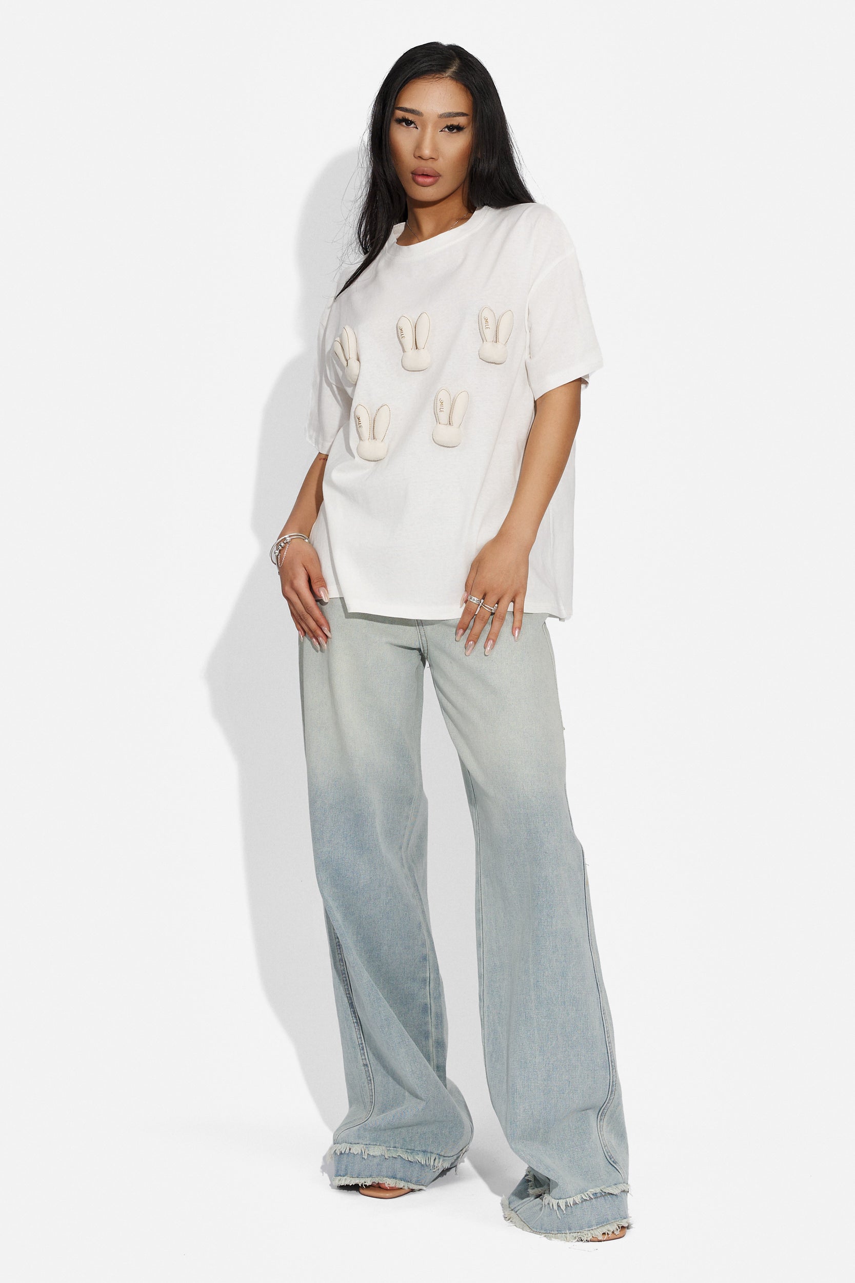 Tricou dama casual alb Monity Bogas