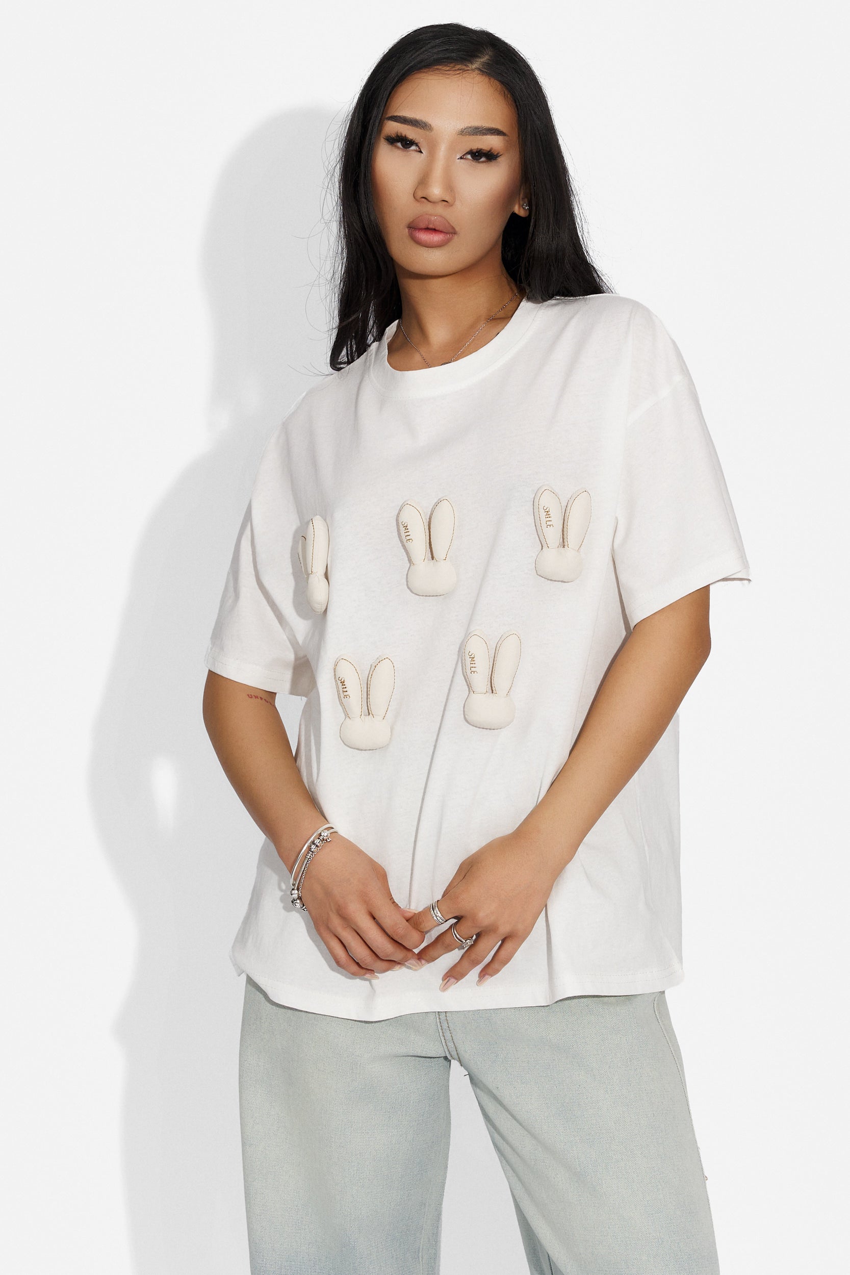 Tricou dama casual alb Monity Bogas
