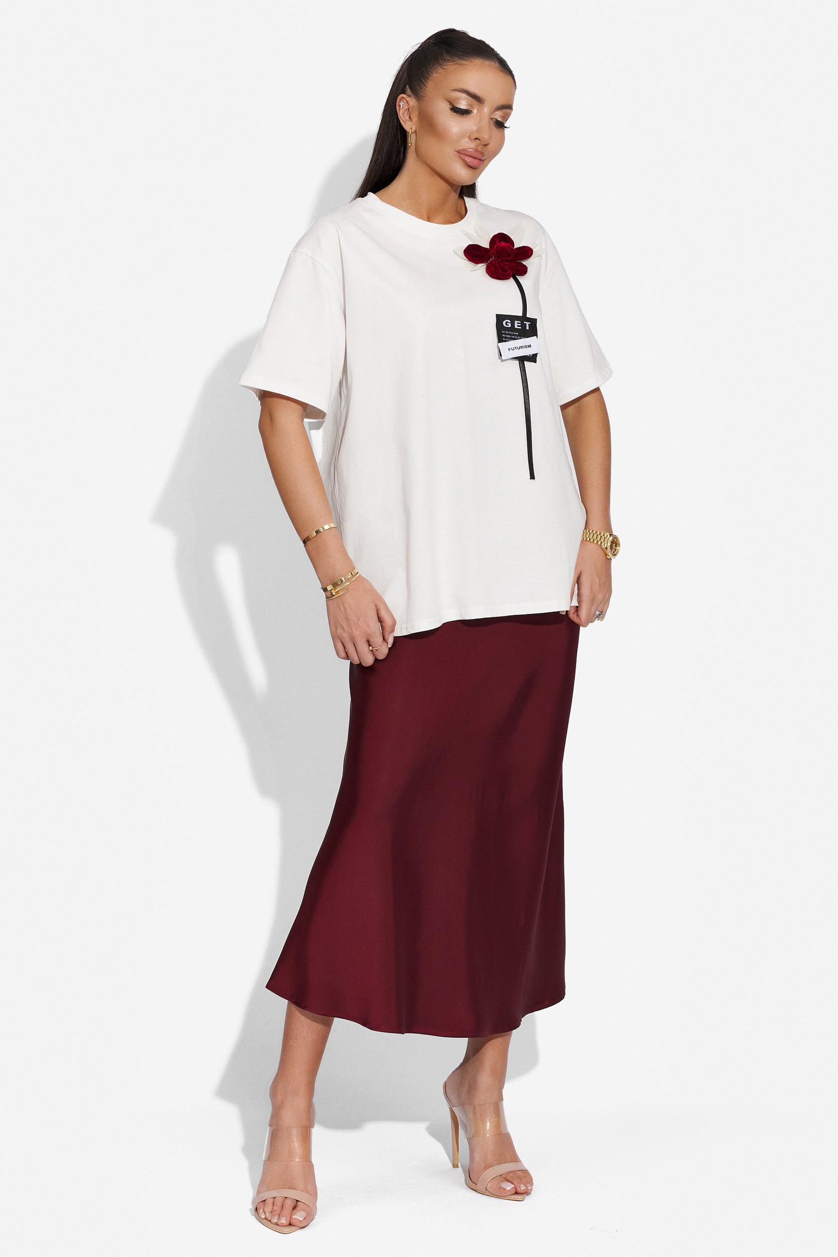 Pixie Bogas casual white ladies t-shirt