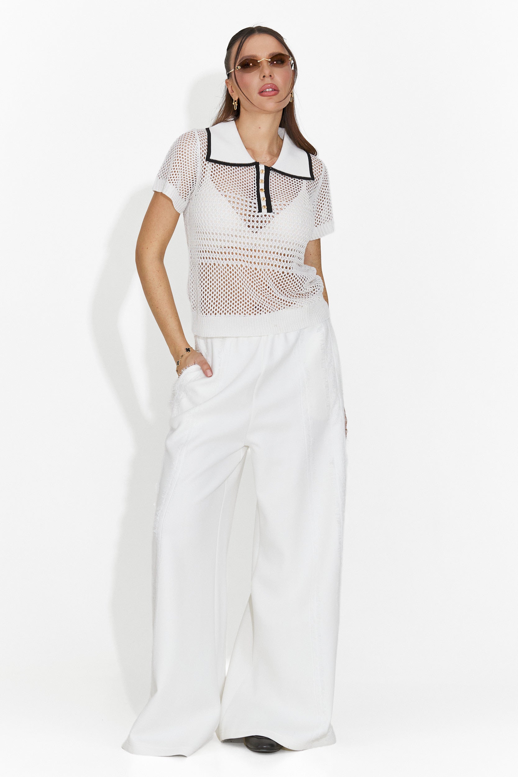 Tricou dama casual alb Raluka Bogas