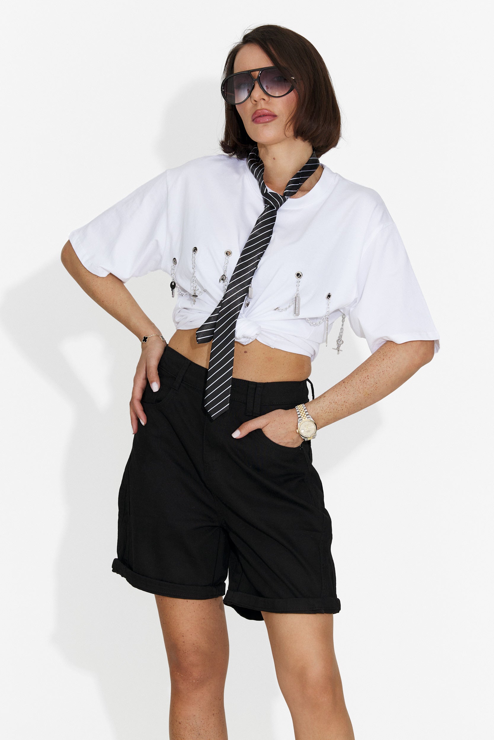 Tricou dama casual alb Wisteria Bogas
