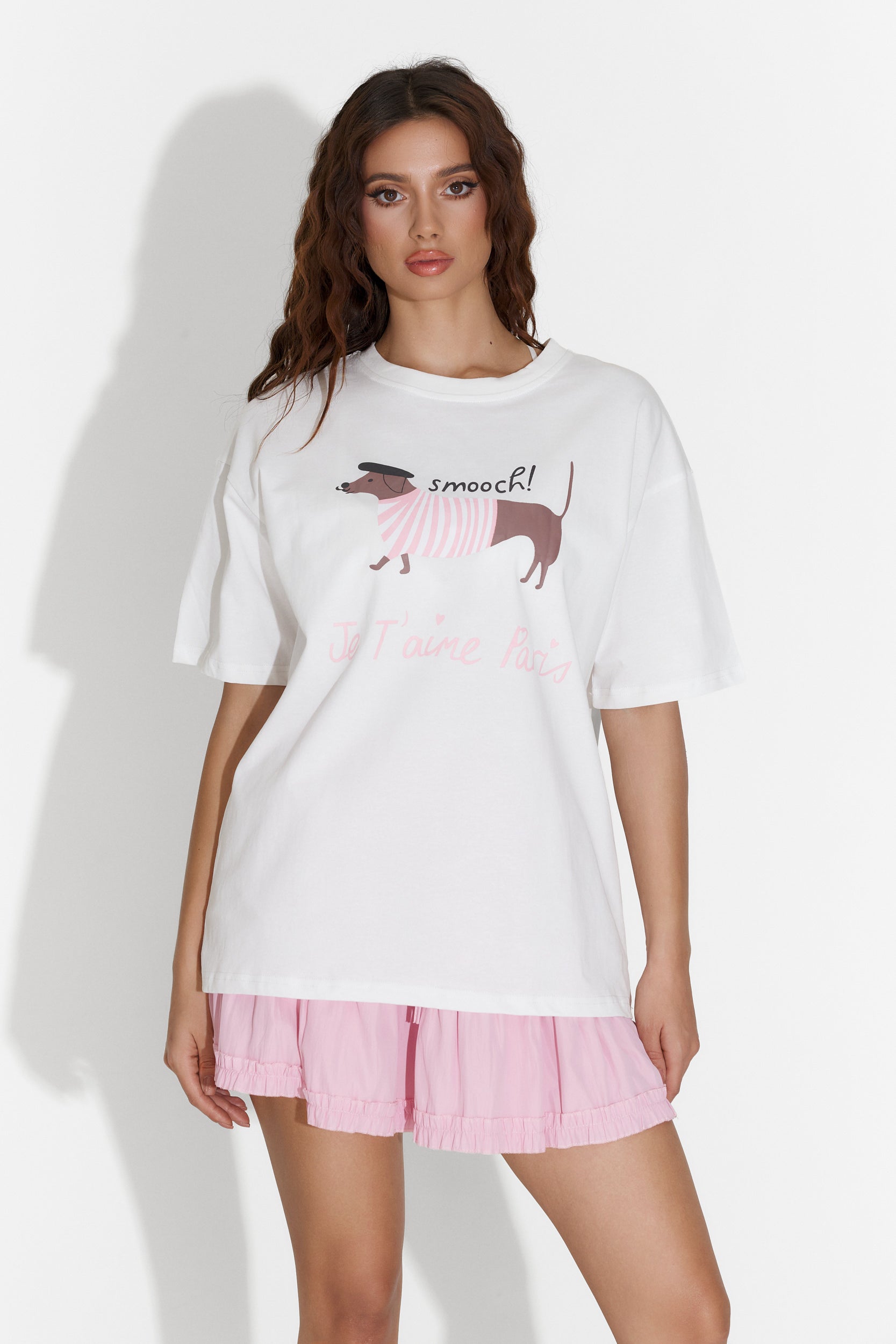 Tricou dama casual alb Yipo Bogas