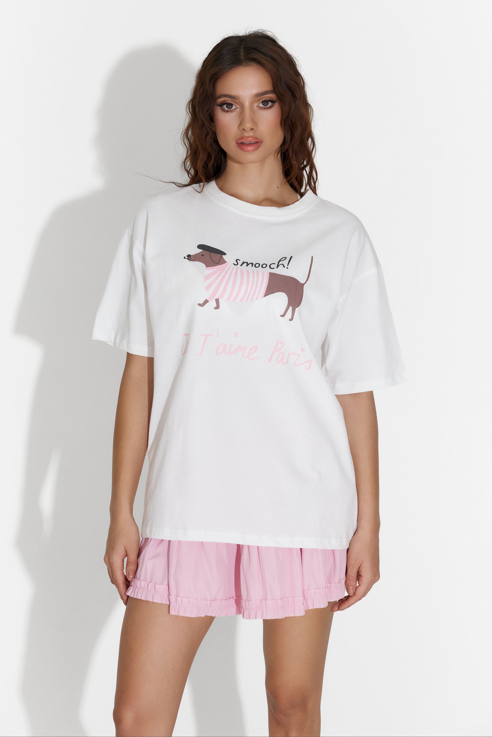 Tricou dama casual alb Yipo Bogas