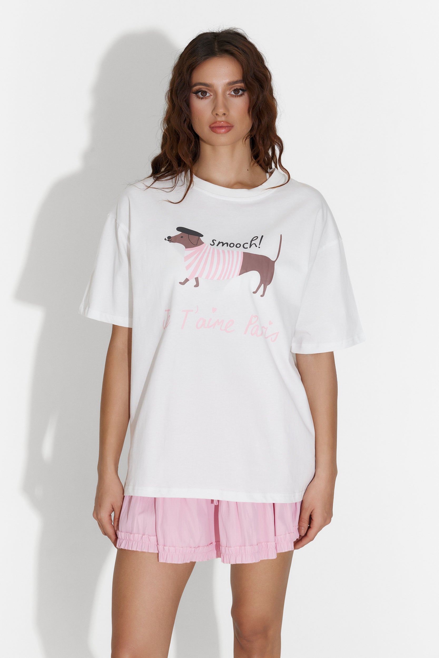 Tricou dama casual alb Yipo Bogas
