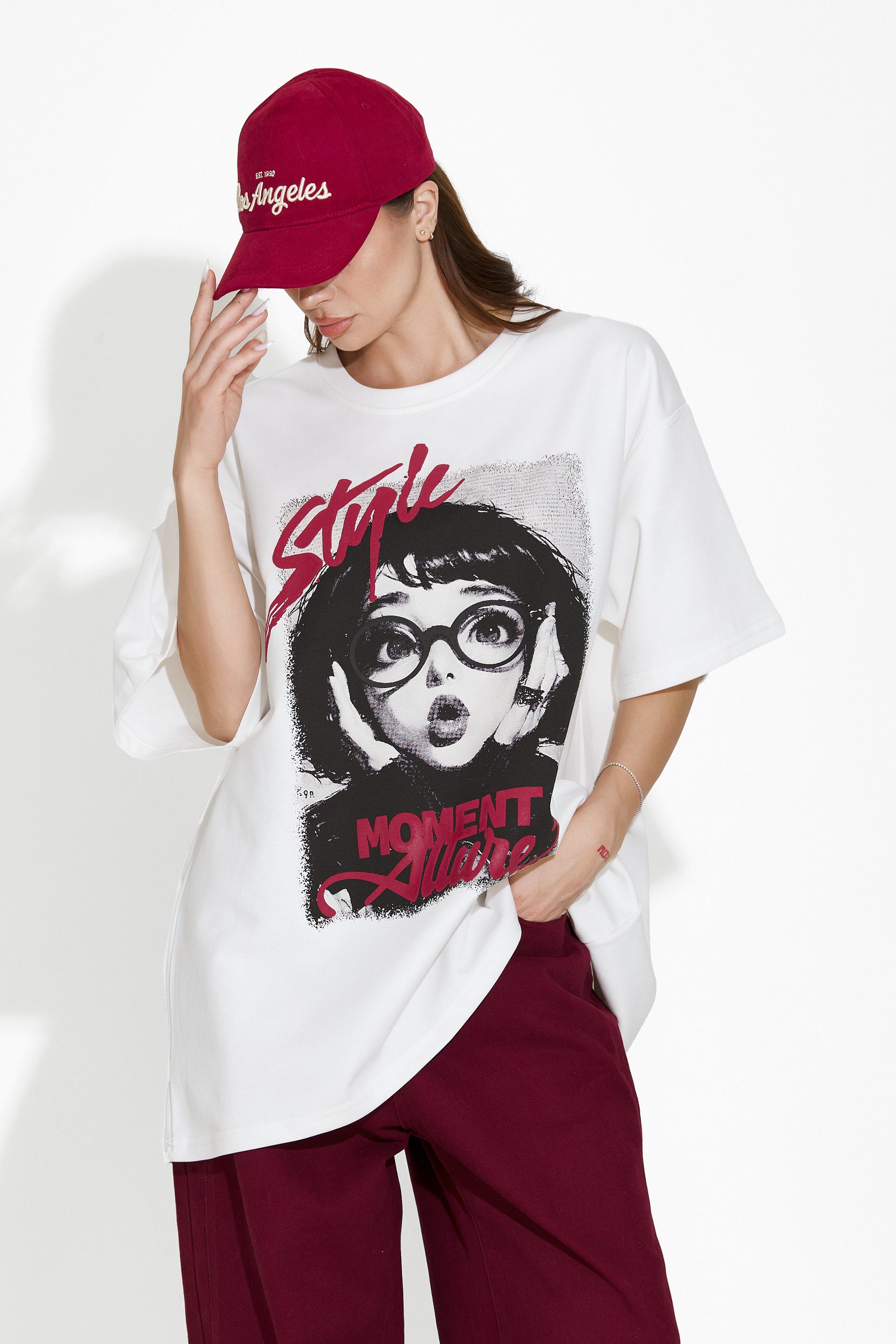 Tricou dama casual alb Yoko Bogas